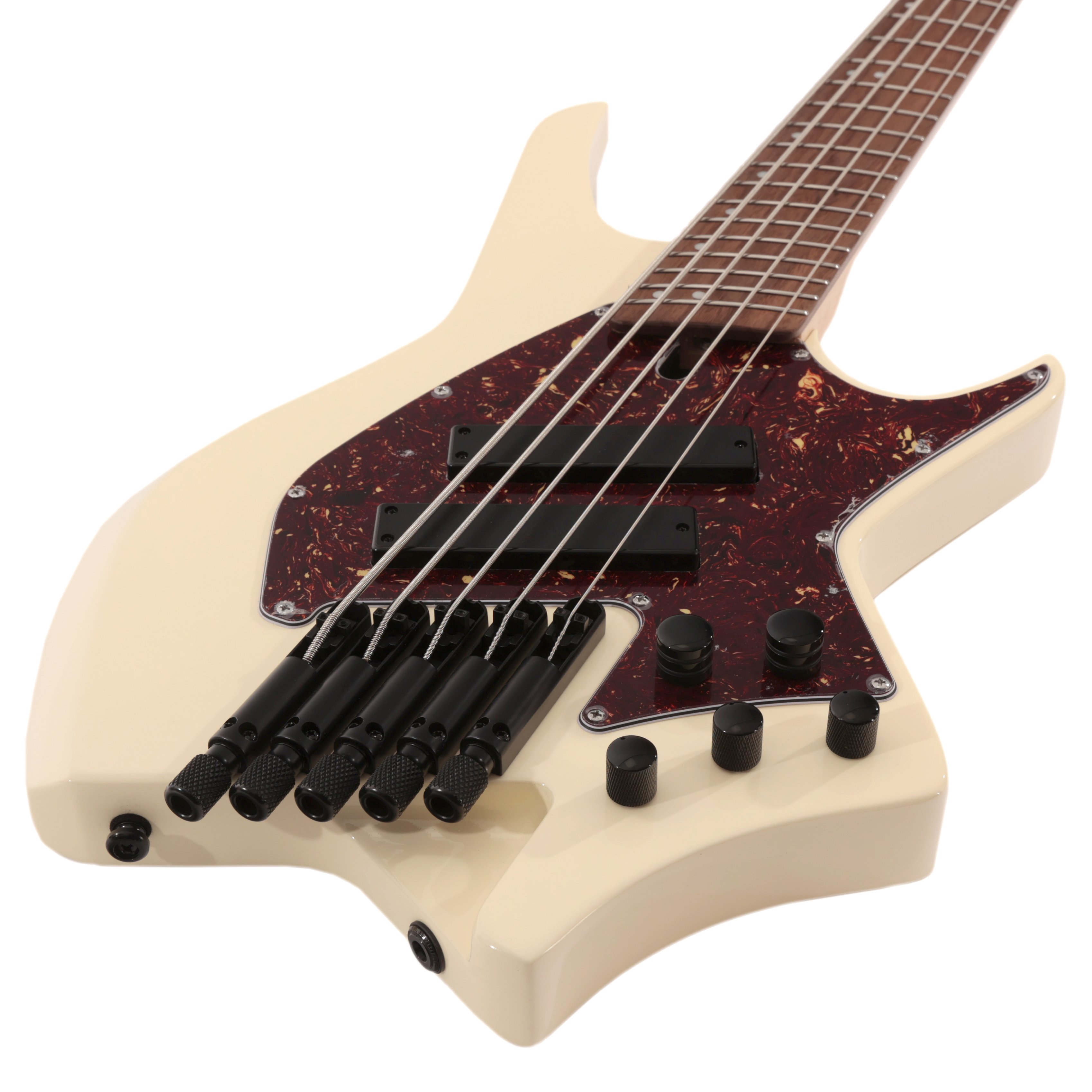 Hils HNB5 Headless 5-String Bass Guitar Fan Fret in Gloss Ivory Silent Bundle  - HNB5G-NS-IV   (4).jpg