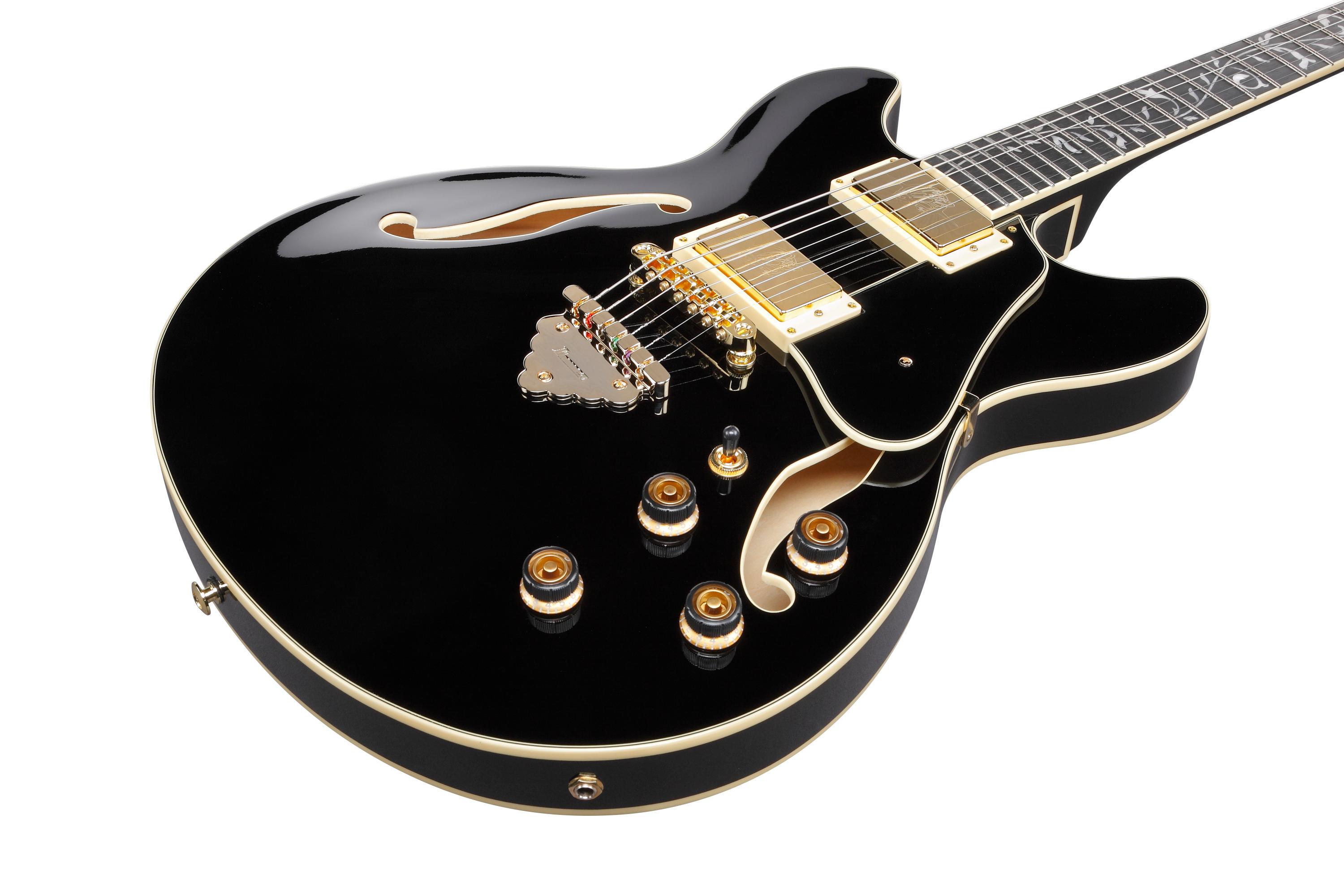 Ibanez AS93SP-BK AS Series Semi-Hollow Electric Guitar in Black