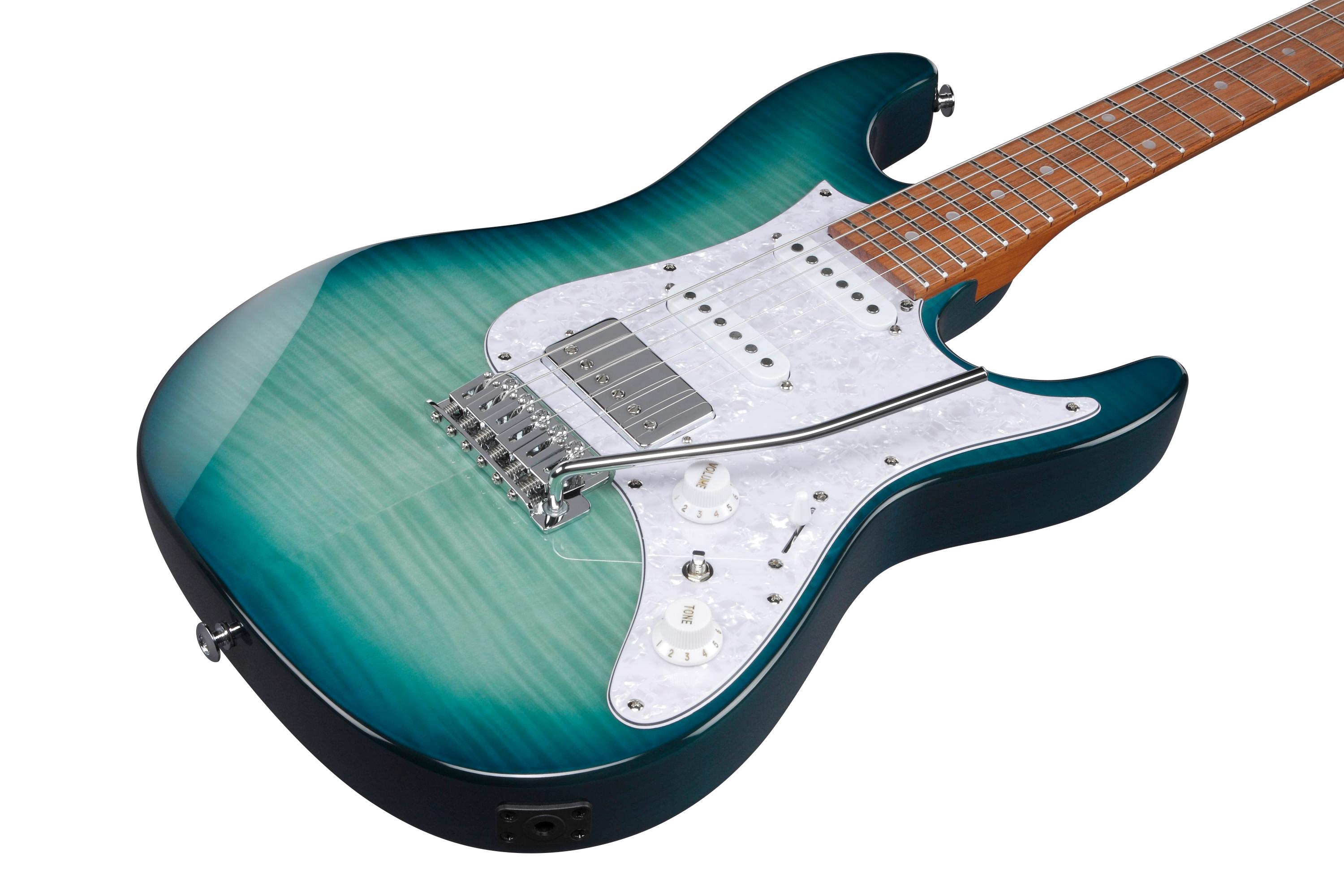 Ibanez AZ22S1F-TXB AZ Standard Series HSS Electric Guitar in Transparent Turquiose Burst - AZ22S1F_TXB_5N_01_H.jpg