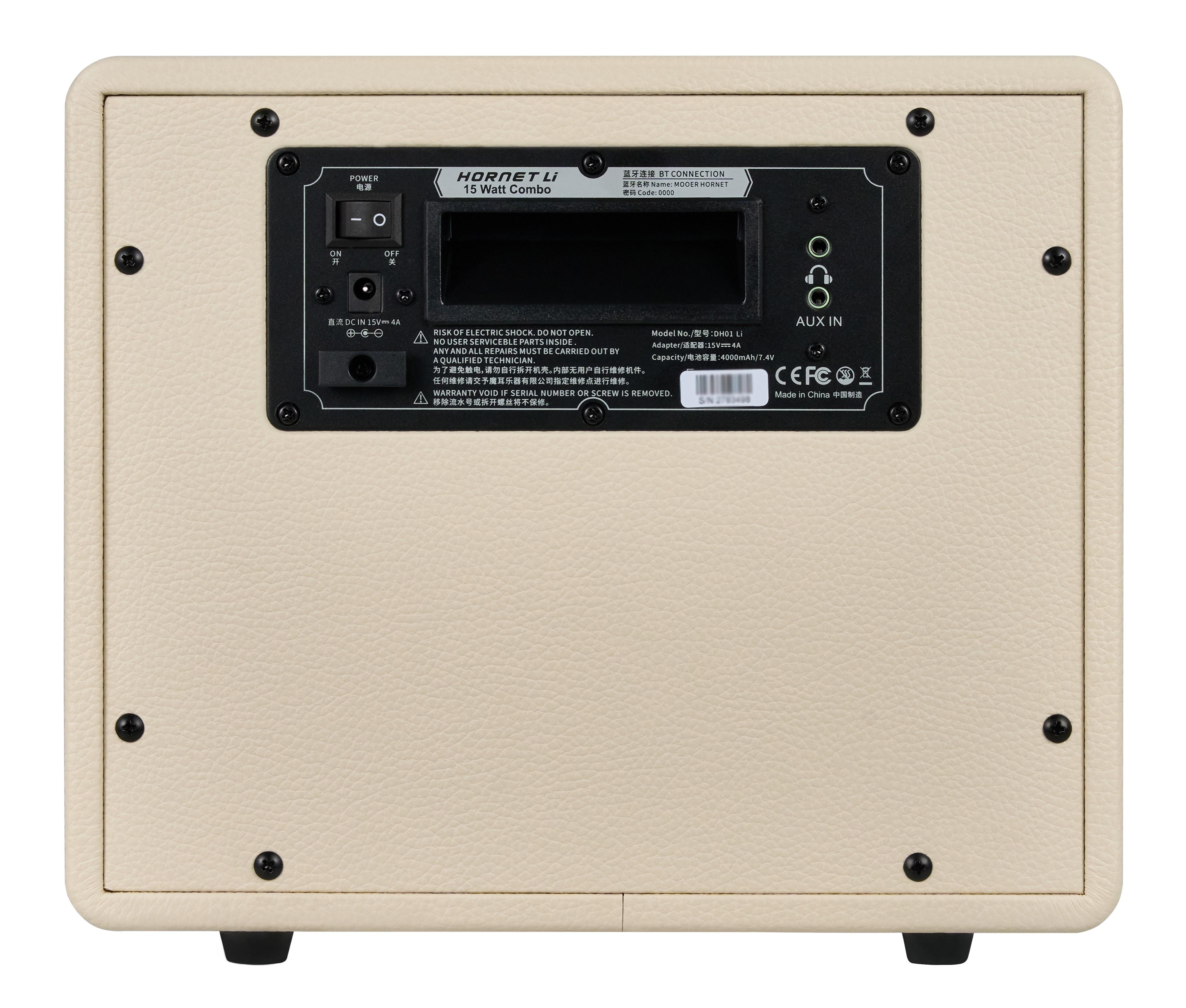 Mooer DH01 Hornet 15W Li Battery-Powered Modelling Guitar Amplifier White - Hornet WH15Li-02.jpg