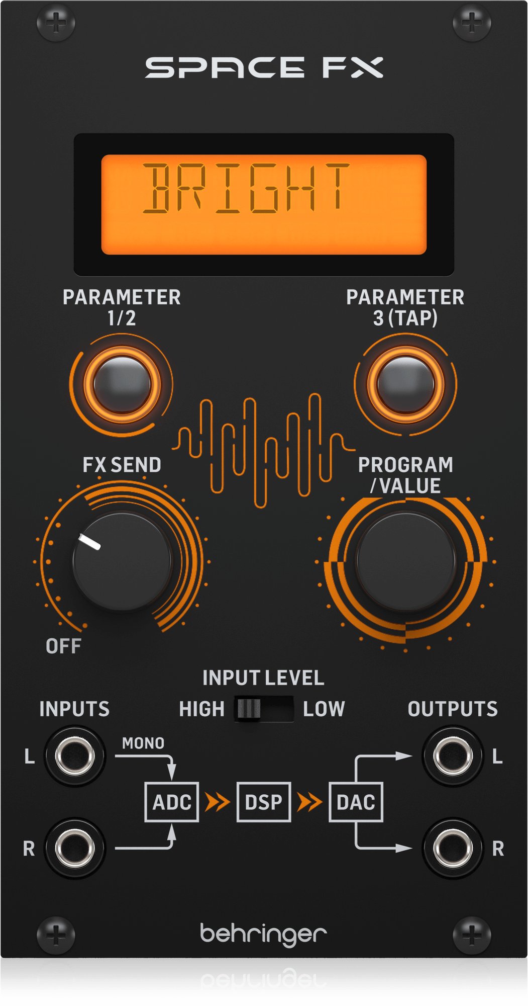 Behringer Space FX - 24-bit Stereo Multi-Effects Engine Eurorack Module - 000-E8F00-00010-Behringer_Space_FX_Eurorack_Module_Front.jpg