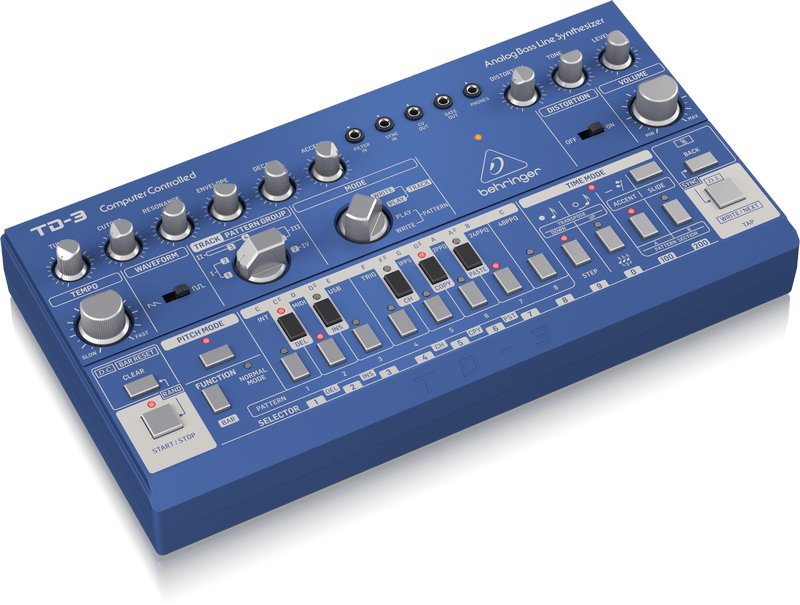 Behringer TD-3 Analogue Bass Line Synth in Blue - 361888-TD-3-BU_P0E25_Left_L.jpg