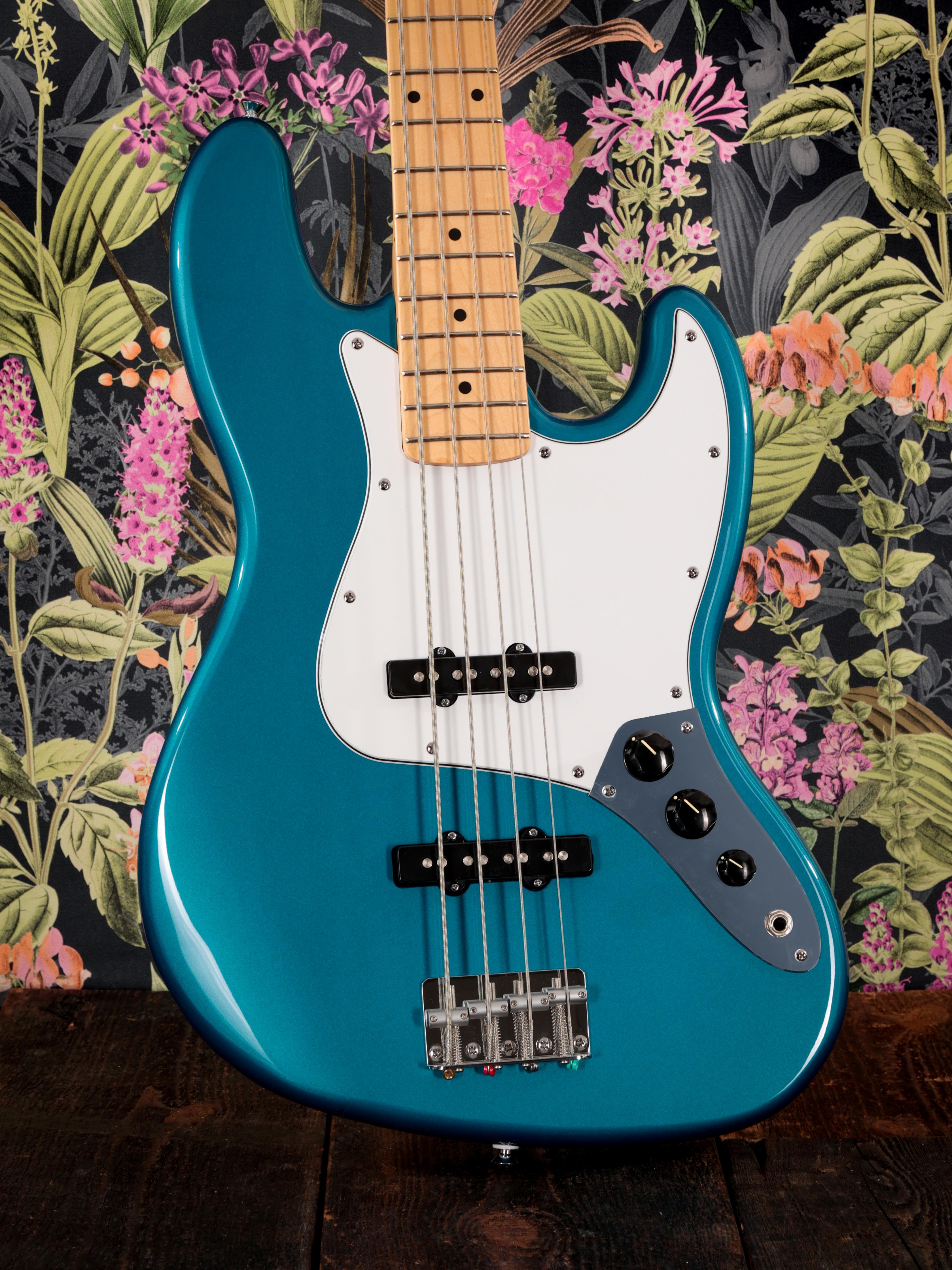 Fender Standard Series Jazz Bass Guitar in Aqua Marine Metallic