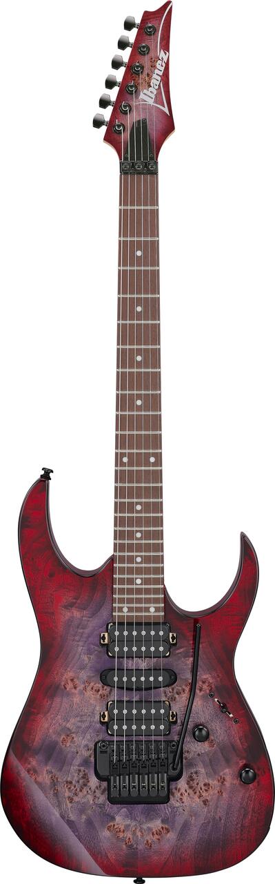 Ibanez RG Series with Poplar Burl Top in Red Eclipse Burst