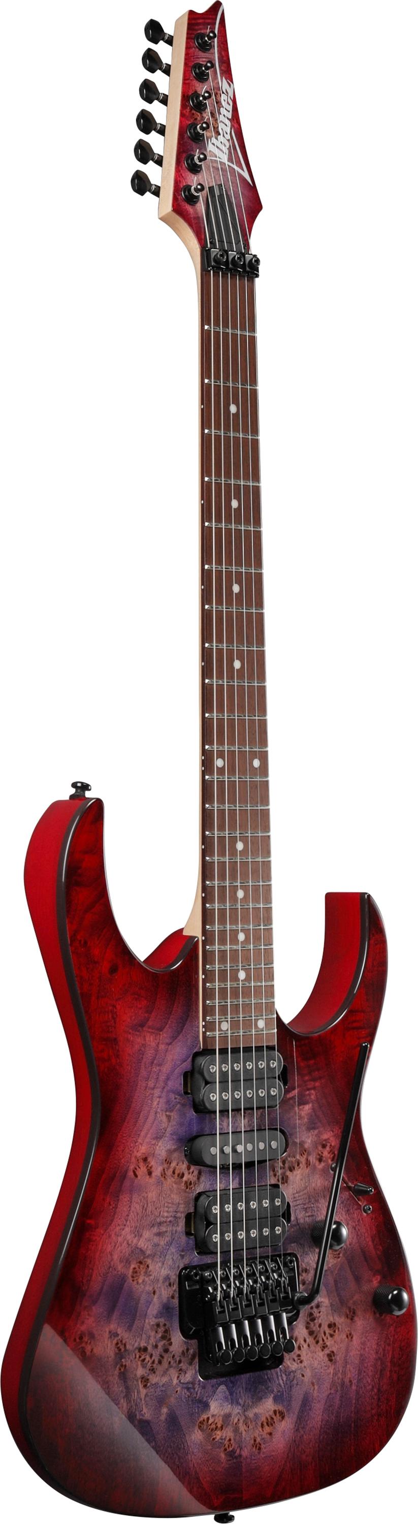 Ibanez RG Series with Poplar Burl Top in Red Eclipse Burst
