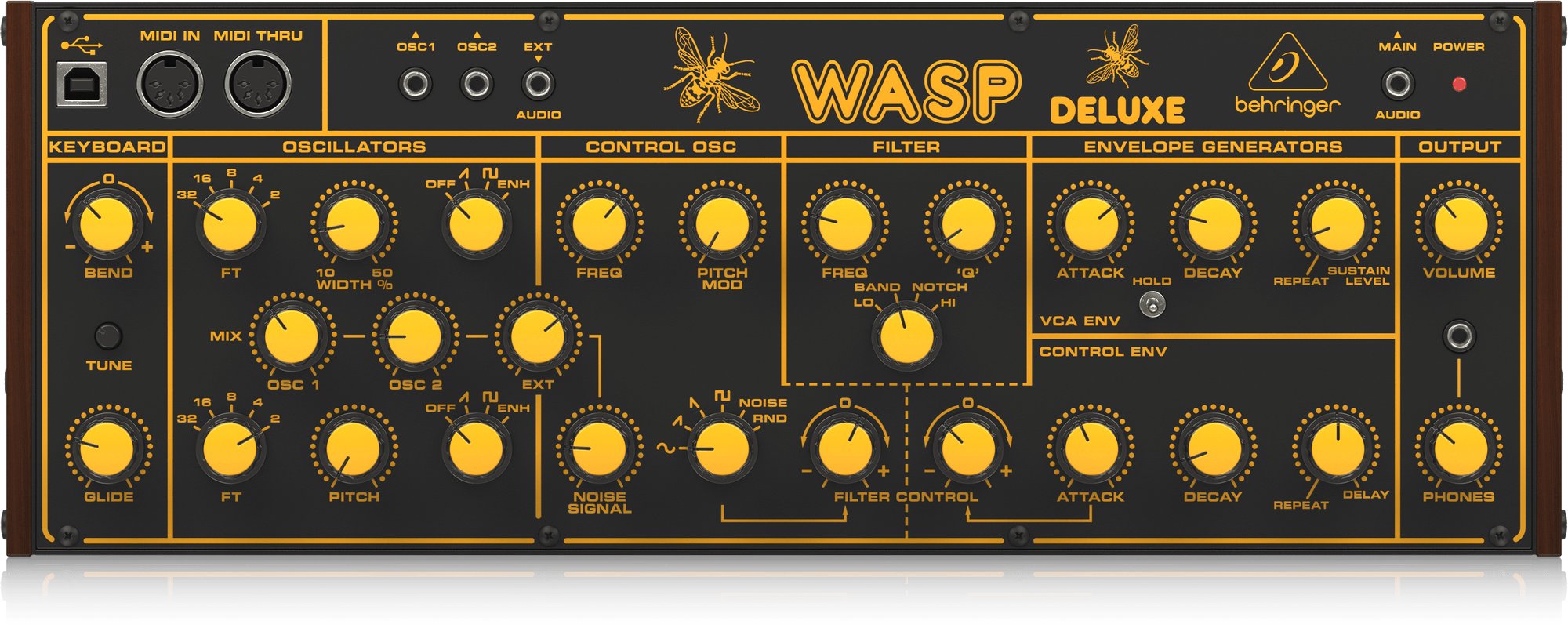 鍵盤楽器 Behringer WASP Behringer Wasp Deluxe Hybrid Desktop Synthesizer - Andertons Music Co.
