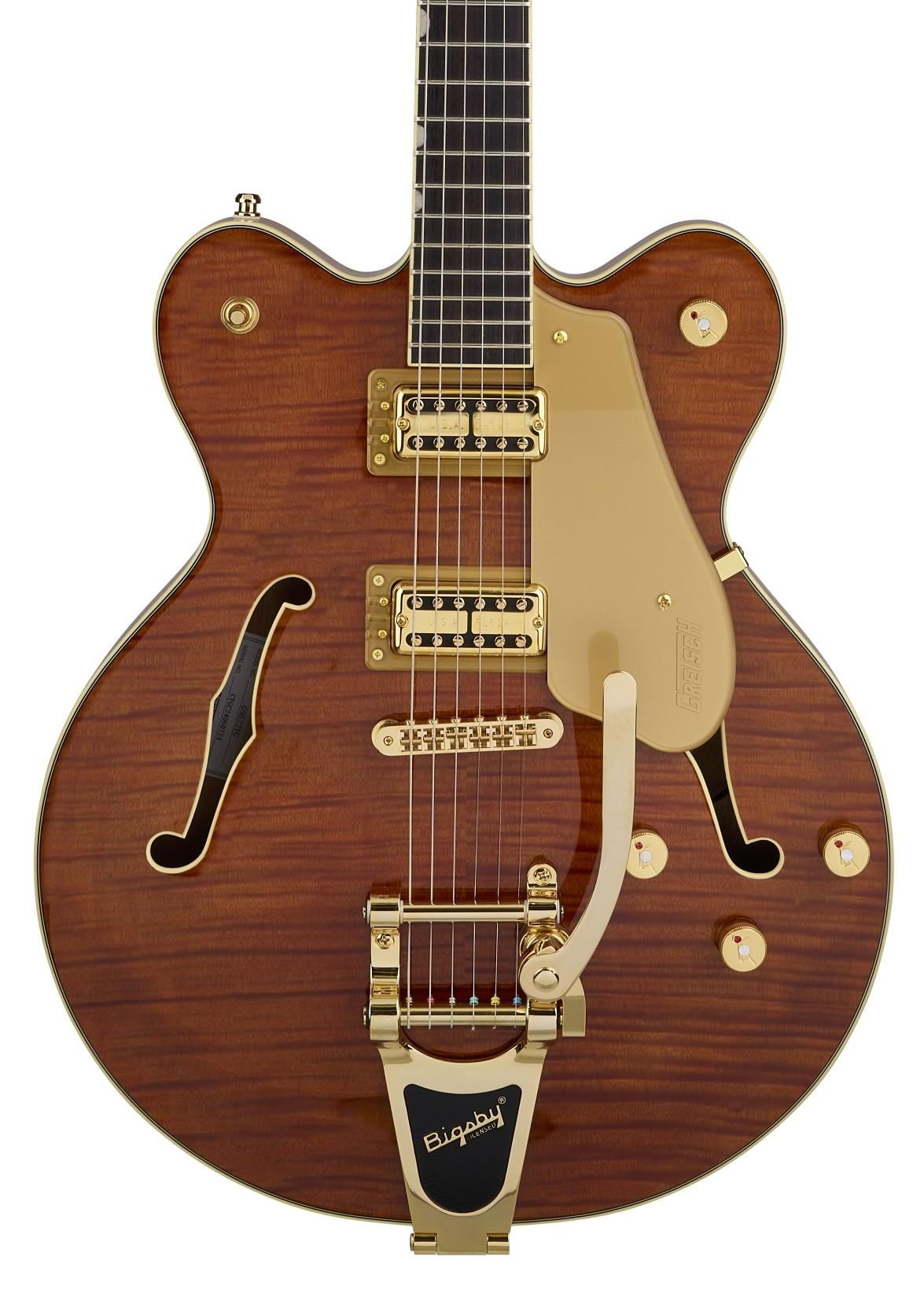 Gretsch Electromatic LTD Flame Okoume Broadkaster Bigsby Guitar In Roundup Orange, Rosewood Board - 2508840523_gre_ins_frt_1_rr.jpg