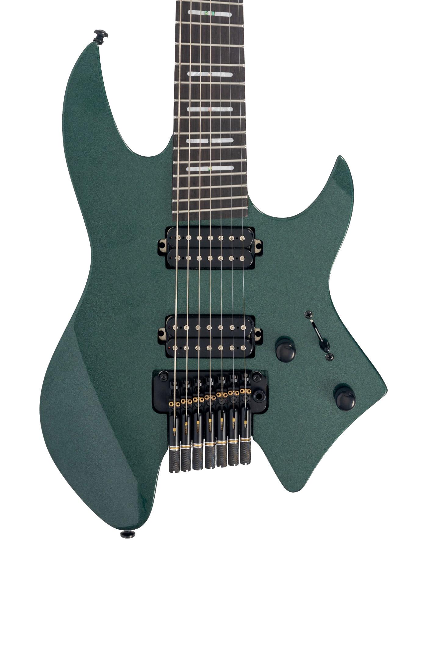 Sire Larry Carlton X6 Headless 7-String Electric Guitar in Metallic Green - X67MGR 1.jpg