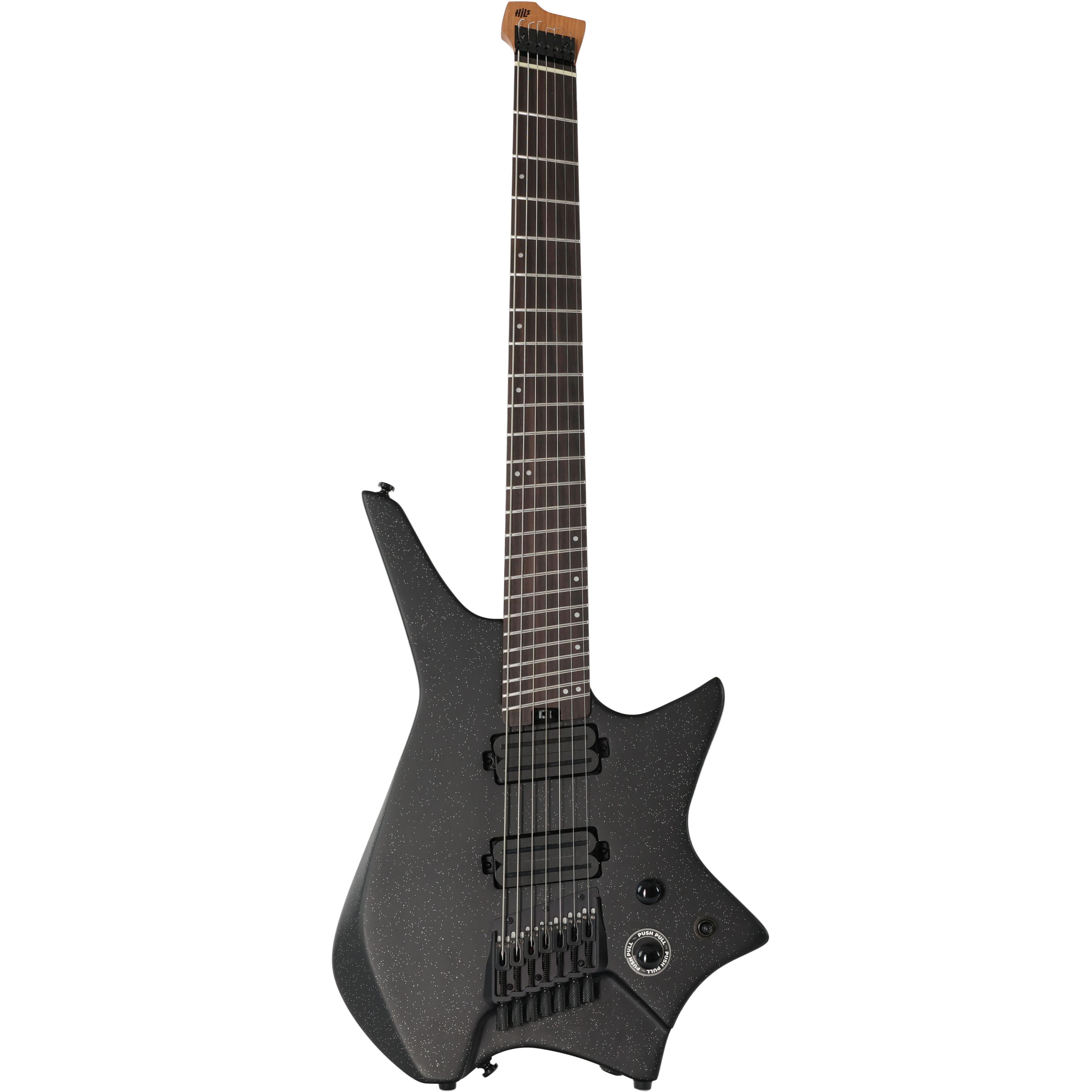 HILS NEXT HZ7 Multi-Scale 7-String Headless Electric Guitar in Satin Galaxy Black - HZ7SGB-Photo-Front.jpg