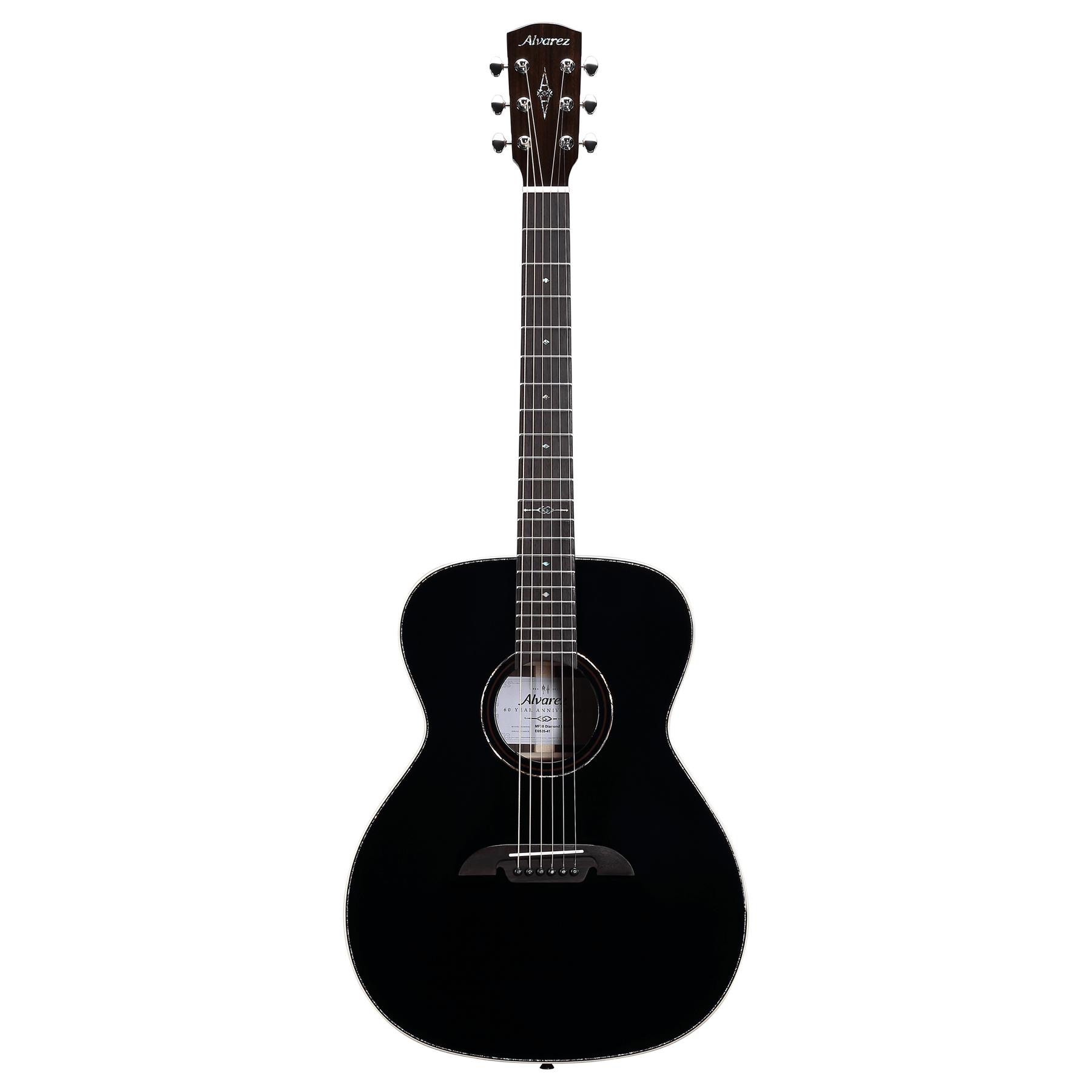 Alvarez Masterworks MF70 Folk OM Acoustic Diamond 60th Anniversary Acoustic Guitar In Blacktop - MF70-D-BT (3).jpg