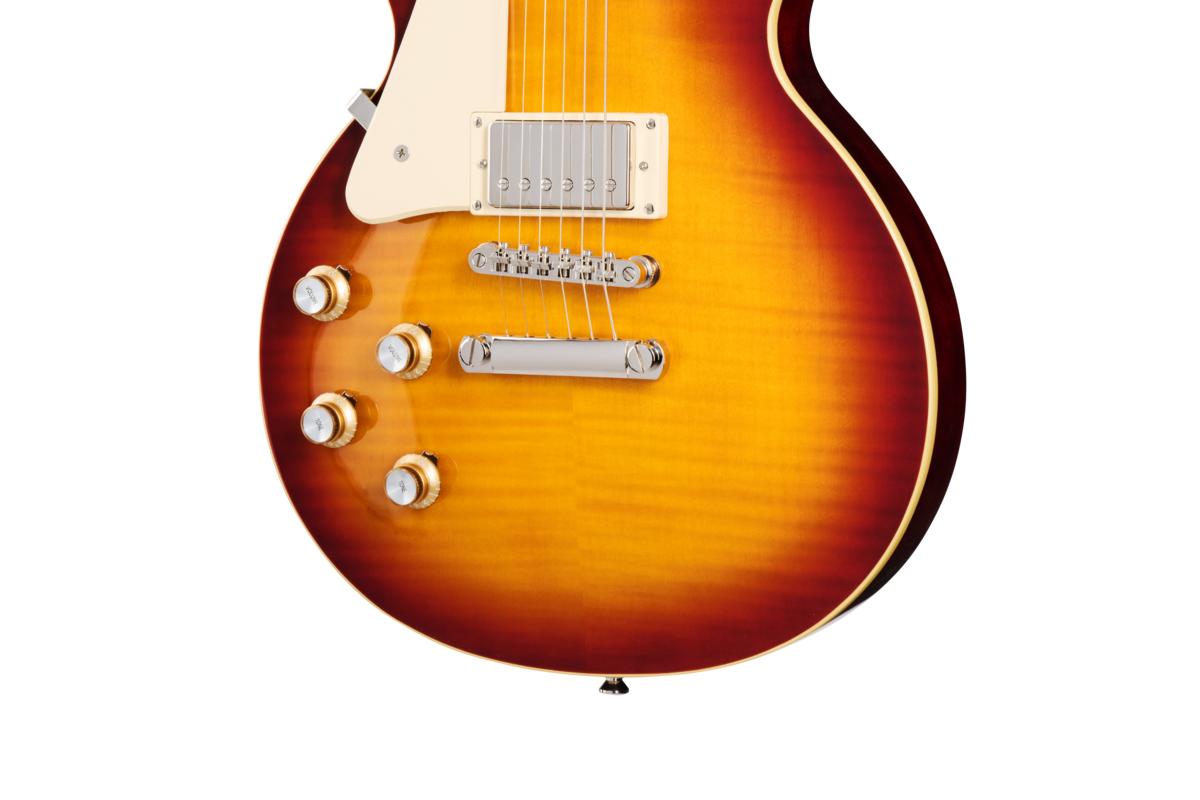Epiphone Left-Handed Les Paul Standard 60s Figured in Iced Tea Burst - EIGLP6ITNH1L_knobs-1200x800-9b9f185.jpg
