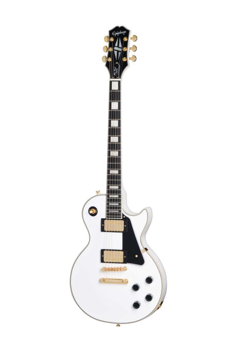 Epiphone Inspired by Gibson Les Paul Custom Electric Guitar in Alpine White - EIGLPCAWGH1_front-800x1200-788f12b.jpg