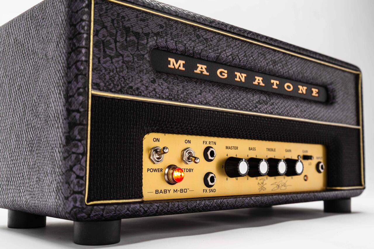 Magnatone Slash Signature Baby M-80 Head in Purple Python - PP-Baby-M80-Head-Controls_compressed.jpg