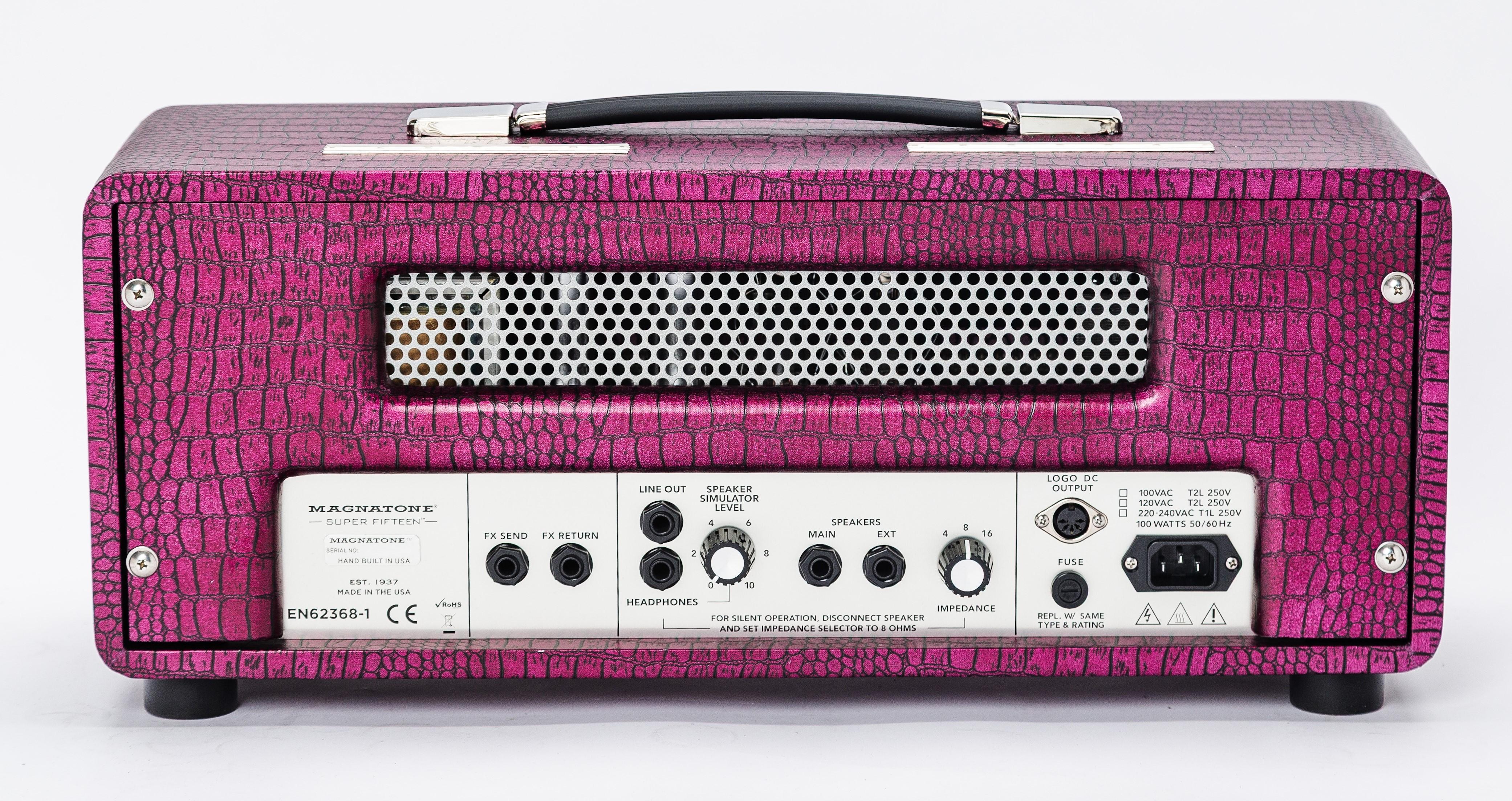 Magnatone Billy Gibbons Signature Super Fifteen Head in Chrome Grape - Super-15-Head-Back.jpg