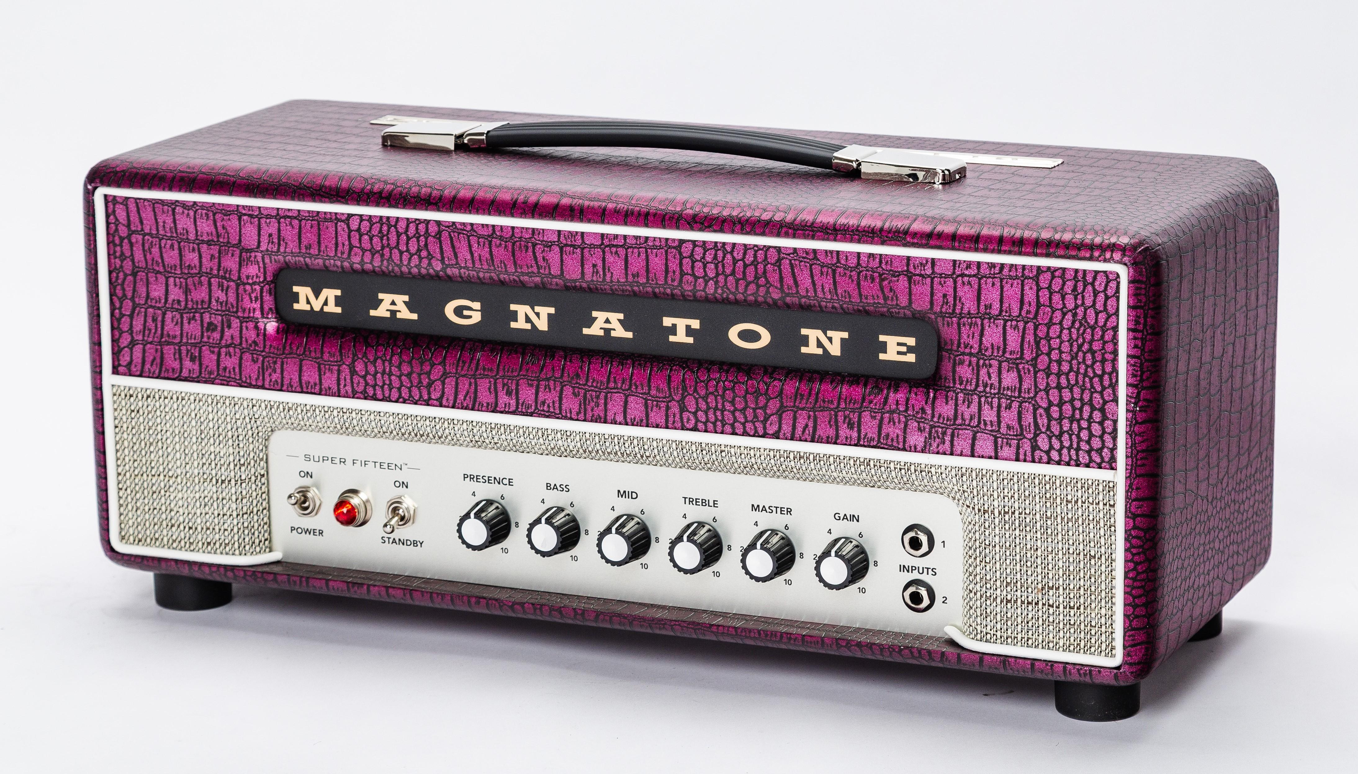 Magnatone Billy Gibbons Signature Super Fifteen Head in Chrome Grape - Super-15-Head-Right-Front.jpg