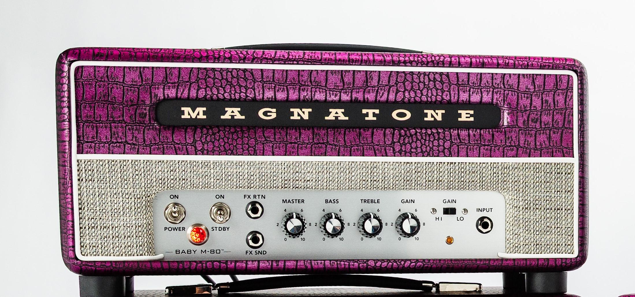 Magnatone Billy Gibbons Signature Baby M-80 Head in Chrome Grape - Baby-M80-Head-Cab-Combo-Dealer-Angled.jpg
