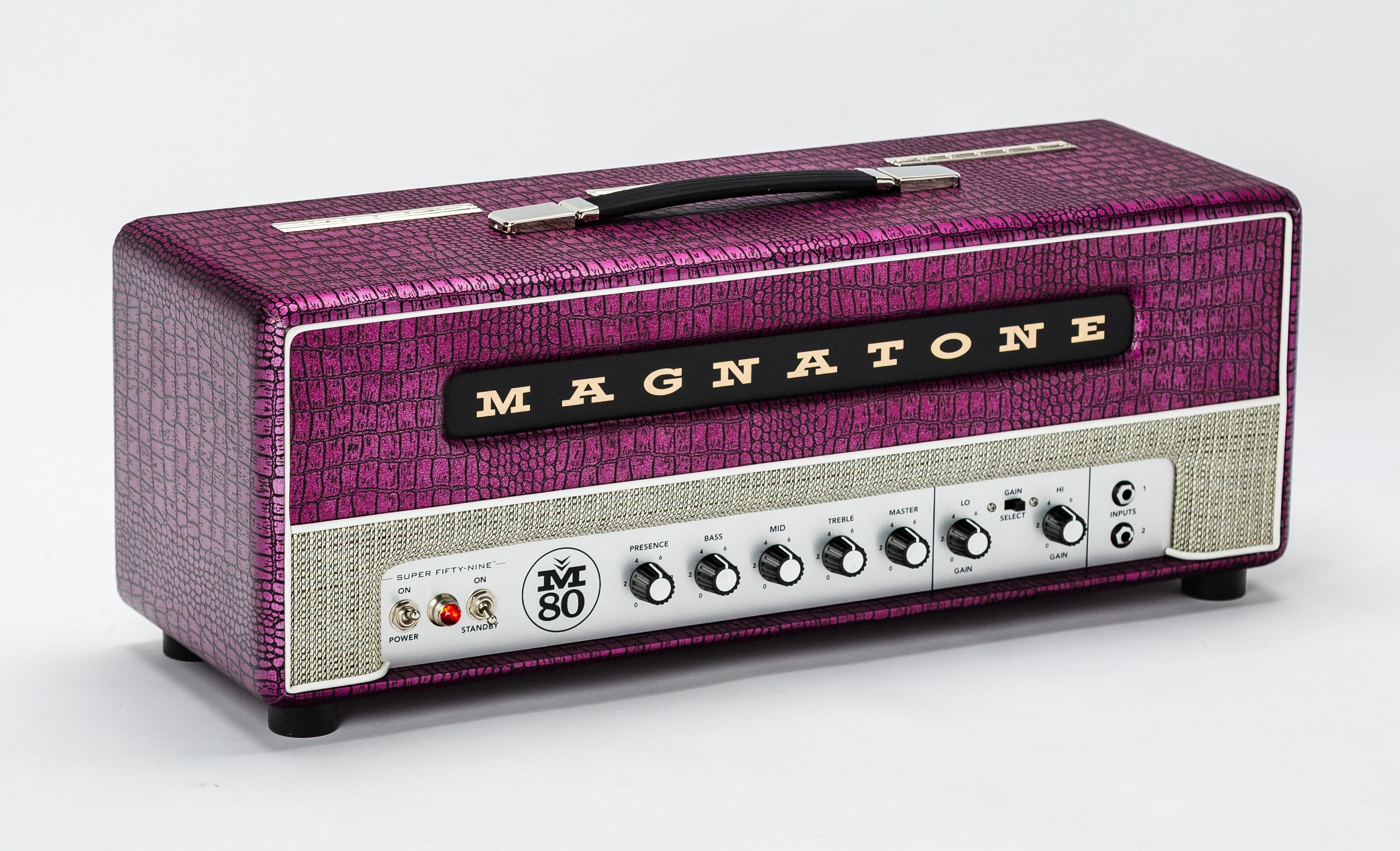 Magnatone Billy Gibbons Signature Super Fifty-Nine M-80 Head in Chrome Grape - M80-Head-Dealers-Front-Left.jpg