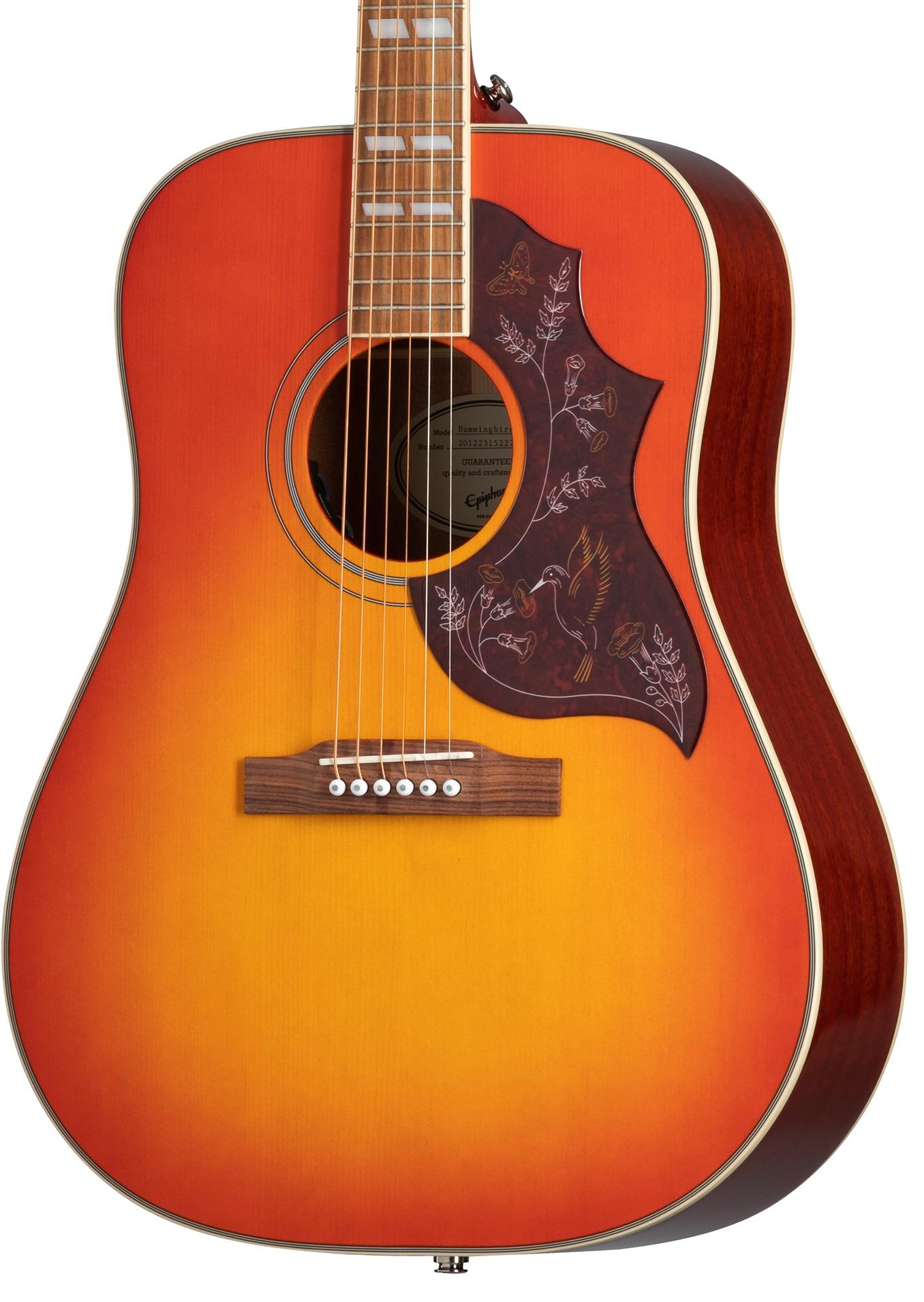 Epiphone Studio Hummingbird Solid Top With Fishman Sonitone Pickup In Faded Cherry - EASHBFCNH3 1.jpg