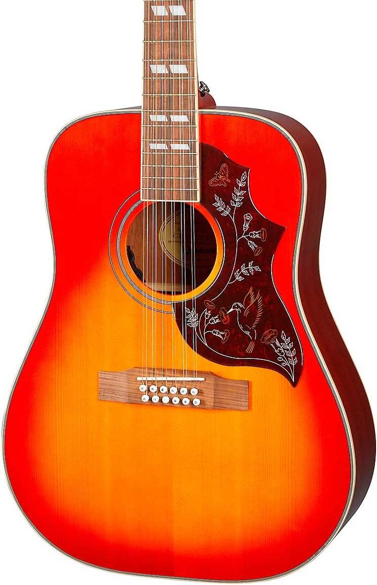 Epiphone Studio Hummingbird Pro-12 12-String Solid Top In Faded Cherry - 240222419876008f-hero.jpg