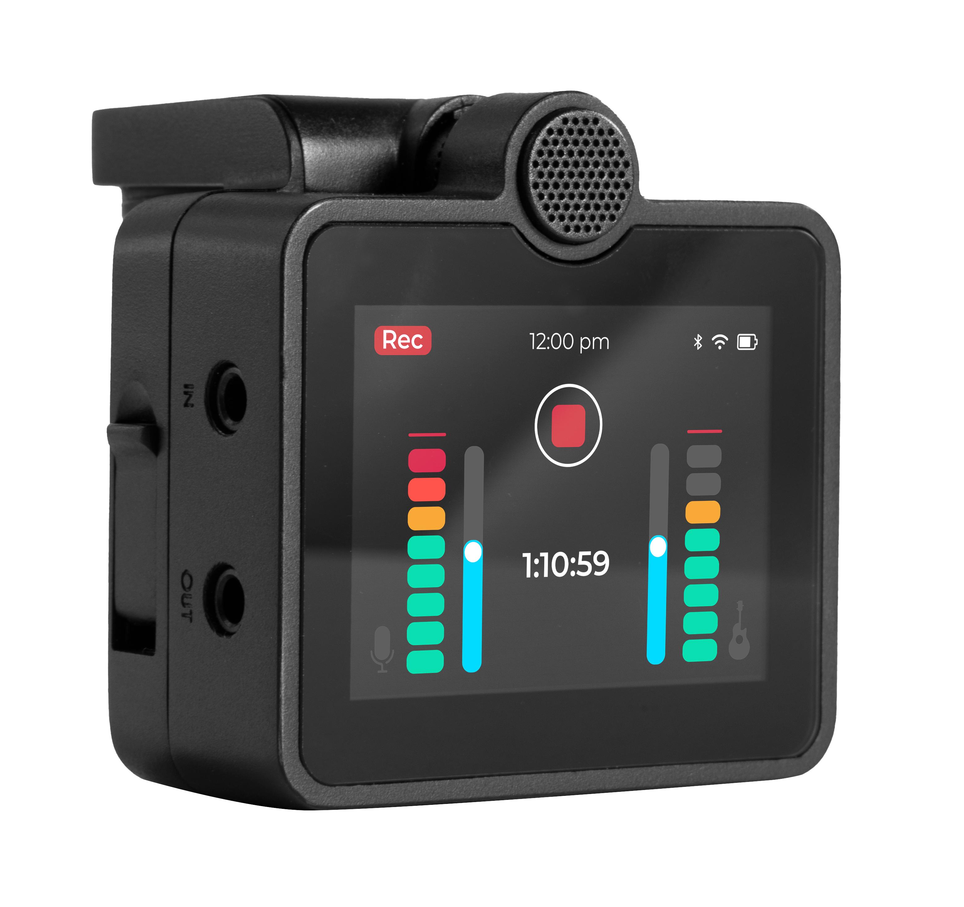 Roadie Coach Portable Recorder and Practice Tool - coach facing right with recording screen.jpg
