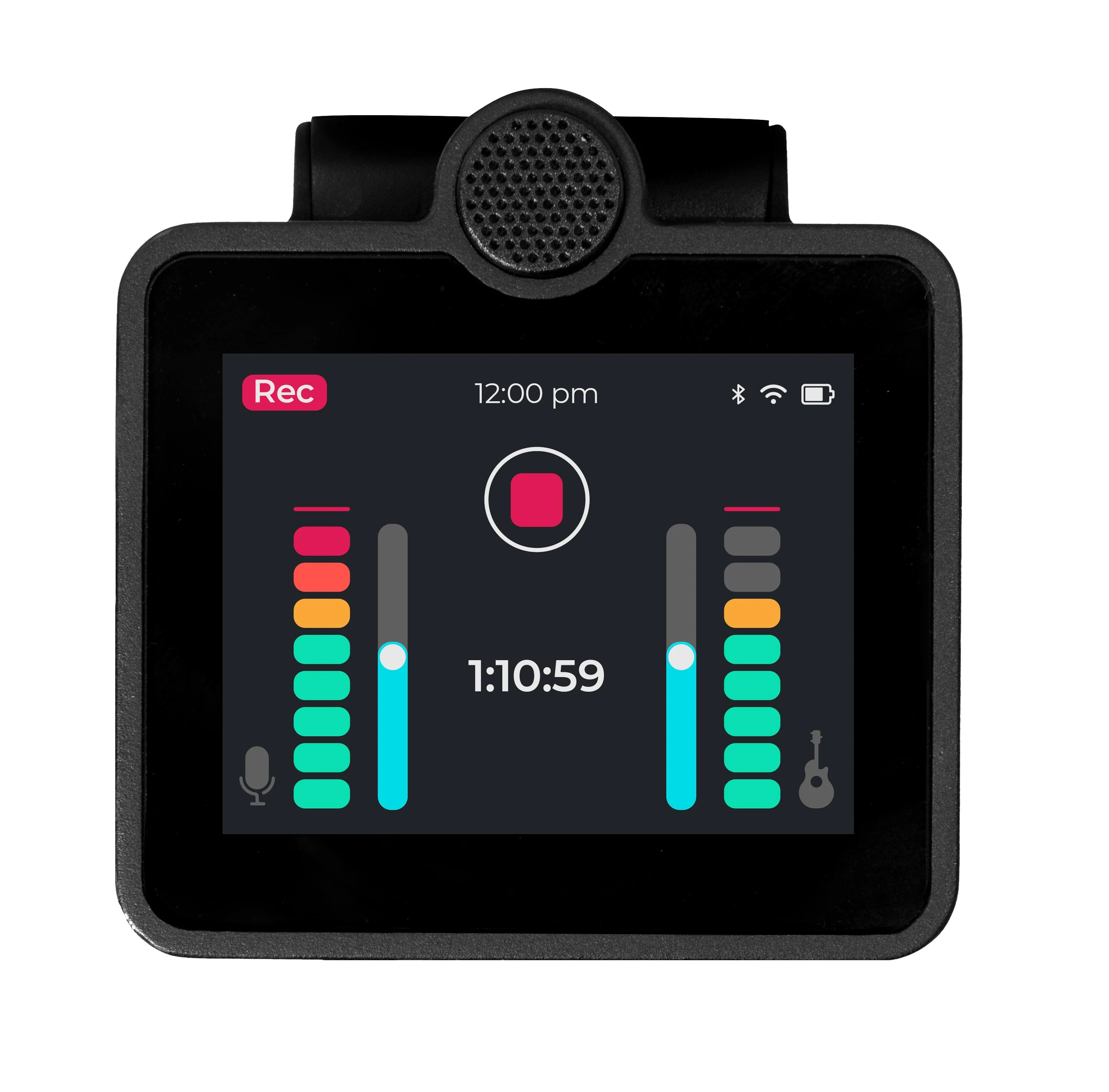 Roadie Coach Portable Recorder and Practice Tool - coach front facing with recording screen.jpg