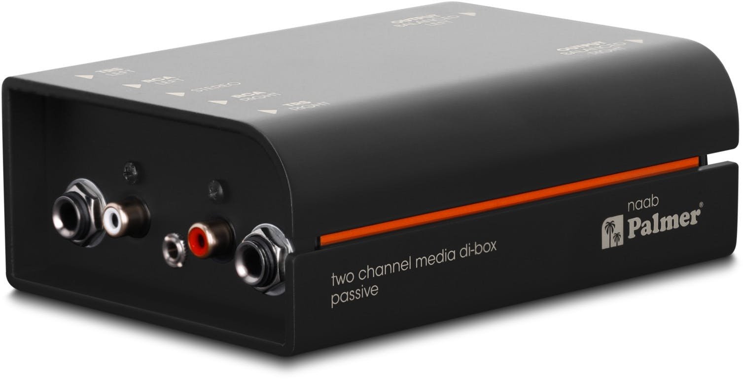 Palmer NAAB Passive 2-Channel Media DI-Box - NAAB-Palmer_NAAB_Passive_2-Channel_Media-Box_Front_Tilt.jpg