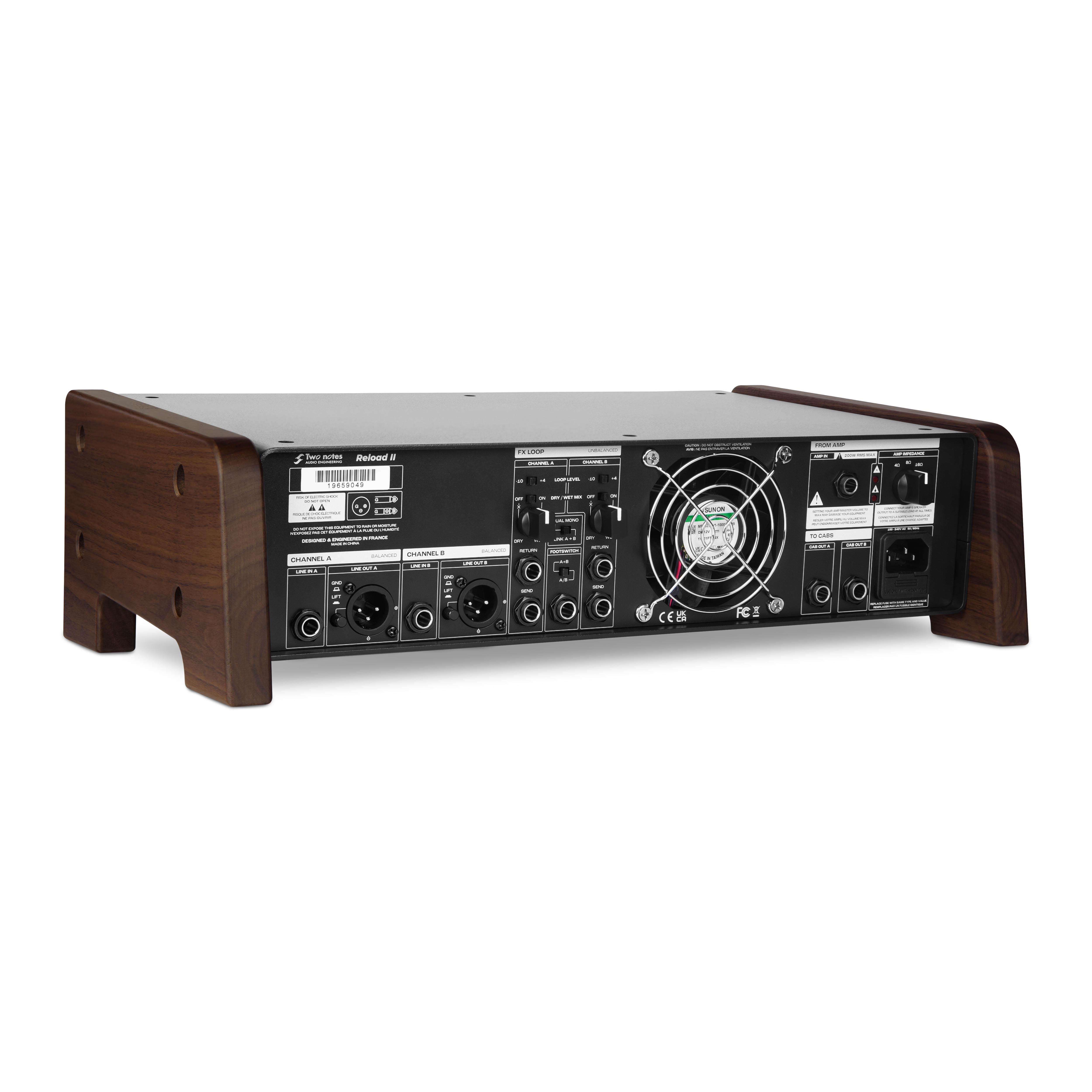 Two Notes Reload II Multi-Impedance Reactive Loadbox & Active Attenuator  - Reload MKII_Reverse_Left Angle_whitebackground.jpg