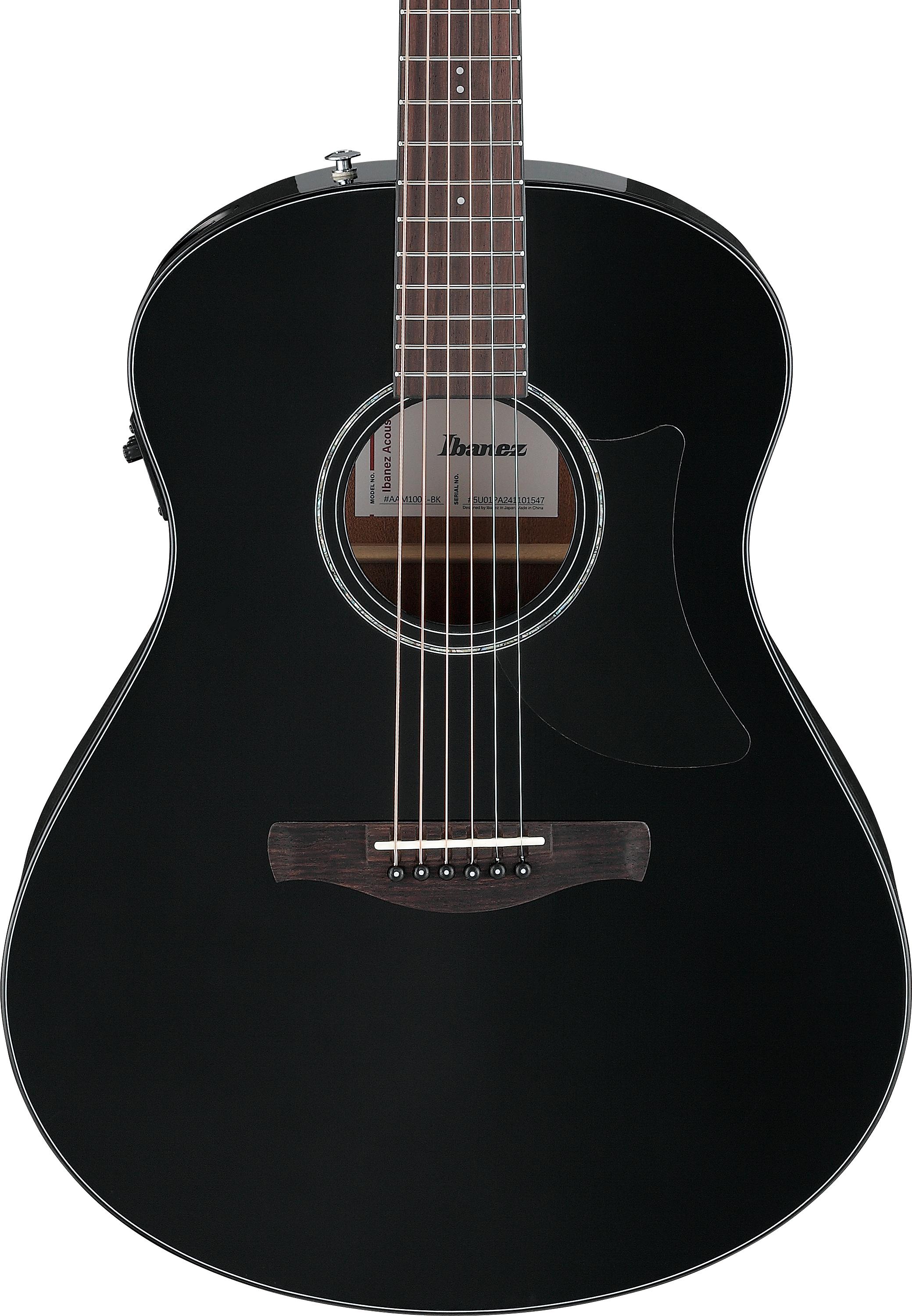Ibanez AAM100E-BK Acoustic Guitar in Black High Gloss - AAM100E_BK_5U_01_F.jpg