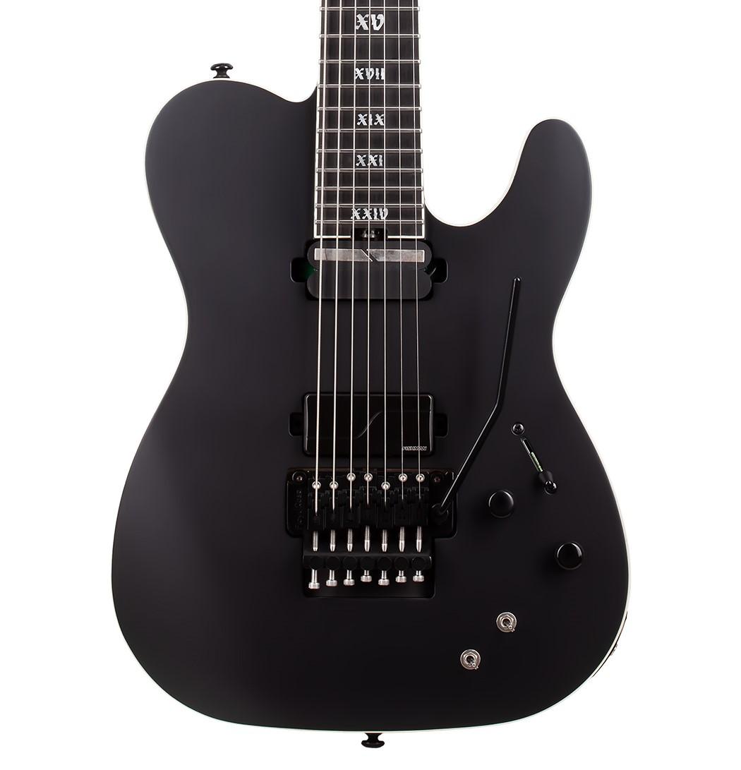 Schecter PT 7 FR-S SLS Elite Evil Twin in Satin Black - PT-7 FR S ELITE EVIL TWIN SATIN BLACK 1384 FLAT cropped.jpg