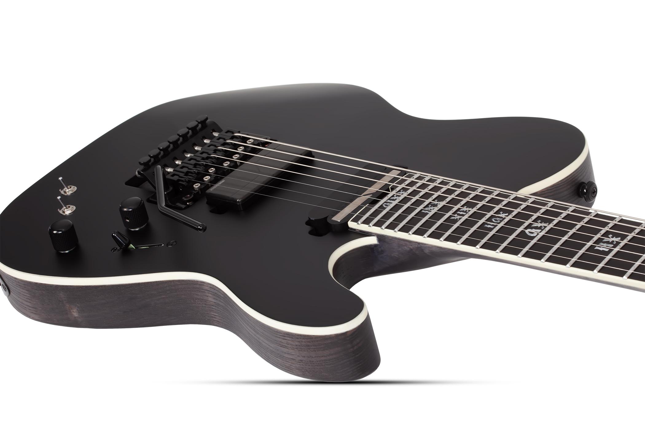 Schecter PT 7 FR-S SLS Elite Evil Twin in Satin Black - PT-7 FR S ELITE EVIL TWIN SATIN BLACK 1384 NECK JOINT.jpg