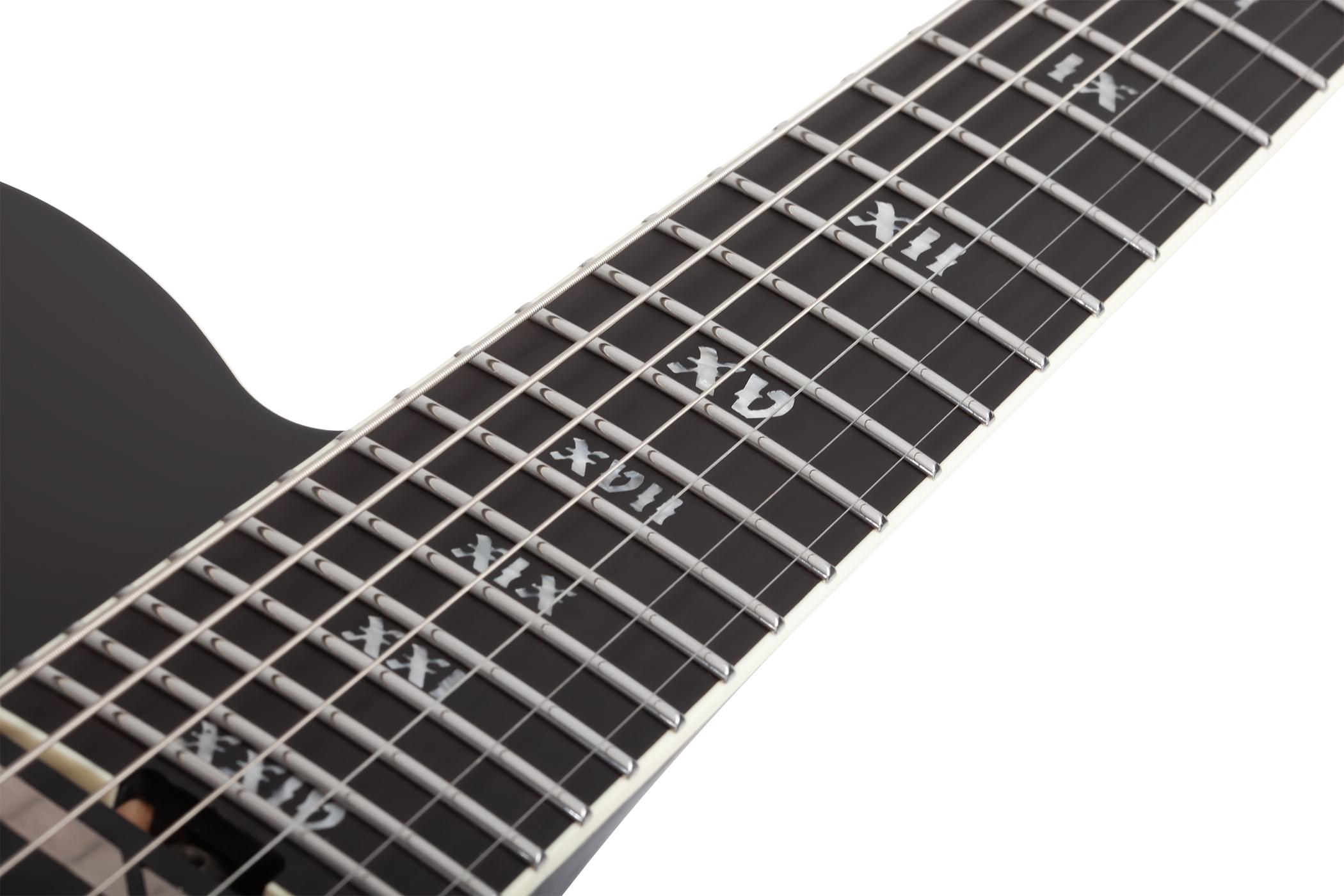 Schecter PT 7 FR-S SLS Elite Evil Twin in Satin Black - PT-7 FR S ELITE EVIL TWIN SATIN BLACK 1384 INLAYS.jpg