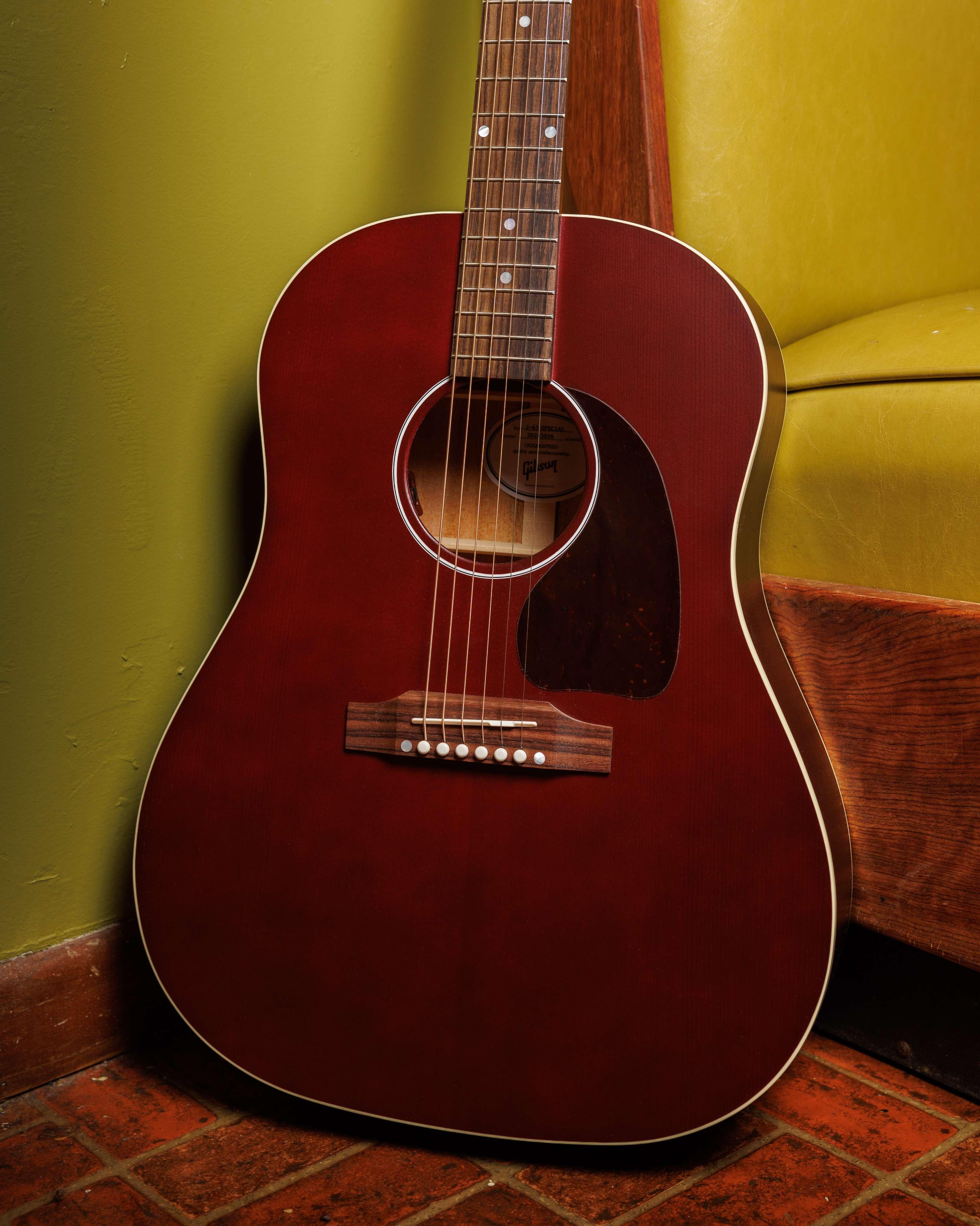 Gibson J-45 Special Electro Acoustic Guitar in Satin Wine Red