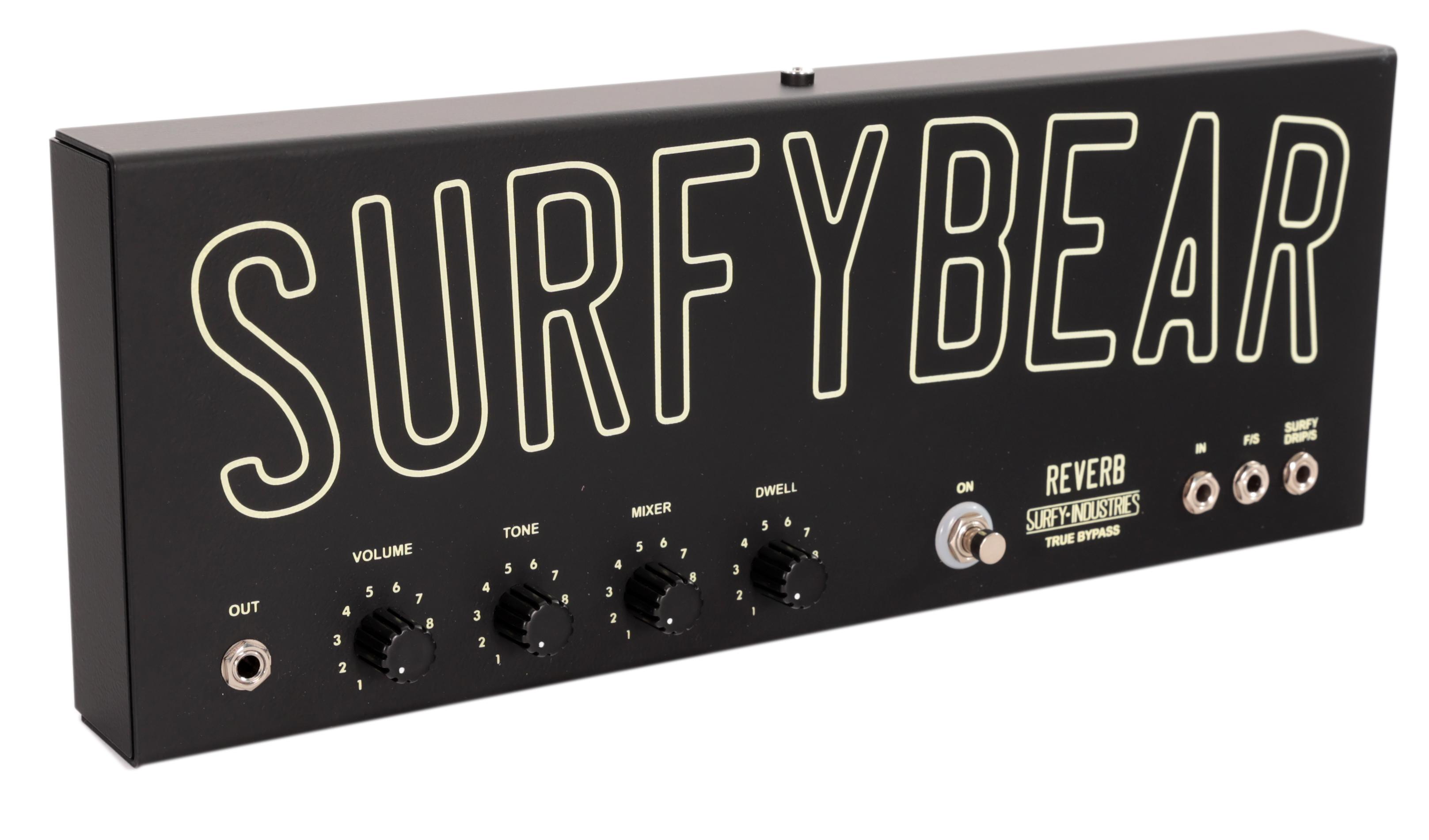 Surfy Industries SurfyBear Reverb Pedal Metal Black with SurfyPan - SI-SUBEME31 (6).jpg