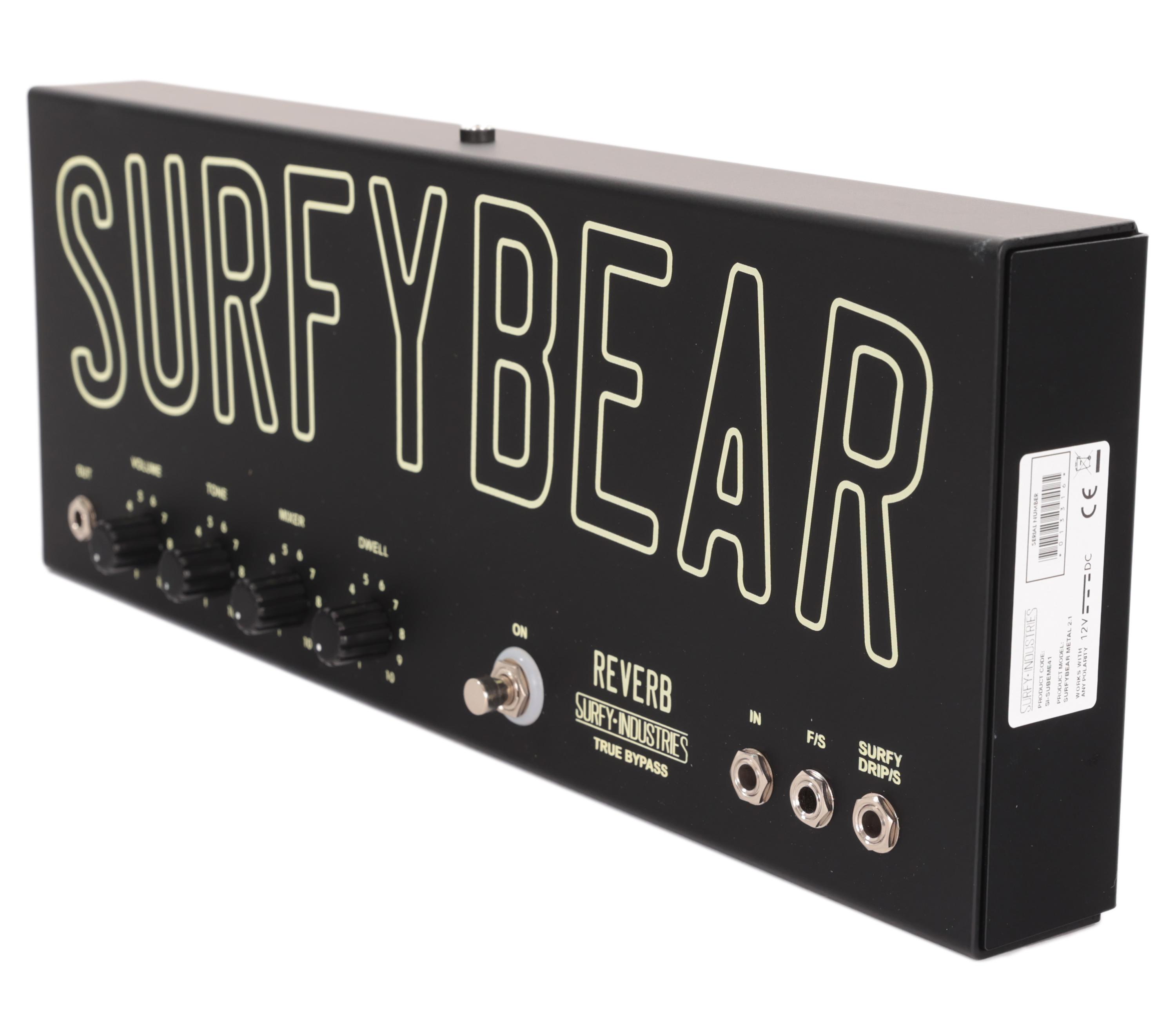 Surfy Industries SurfyBear Reverb Pedal Metal Black with SurfyPan - SI-SUBEME31 (7).jpg