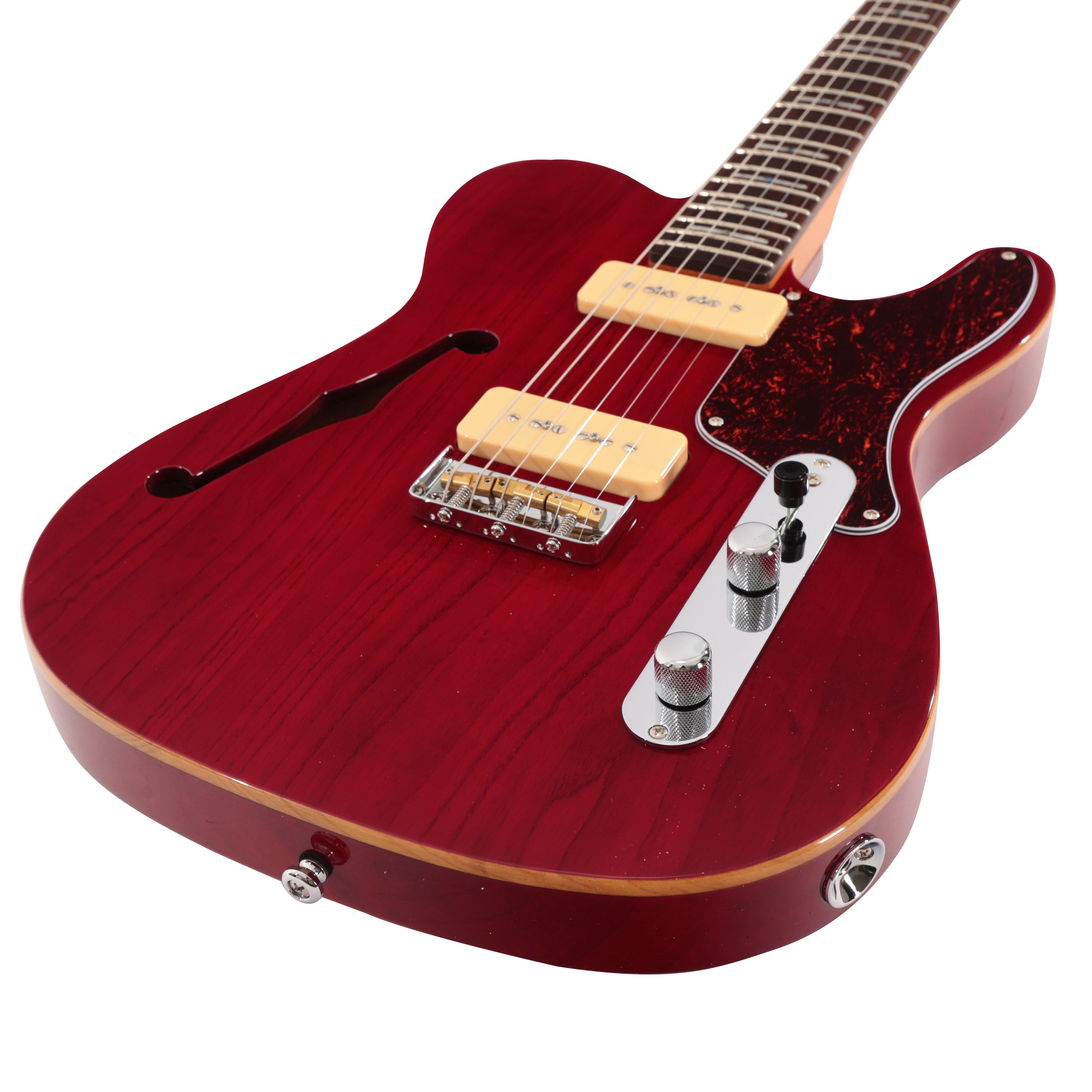 Sire Larry Carlton T7TM Left Handed Electric Guitar in See Through Red - T7TMLHSTR-lefthanded (4).jpg