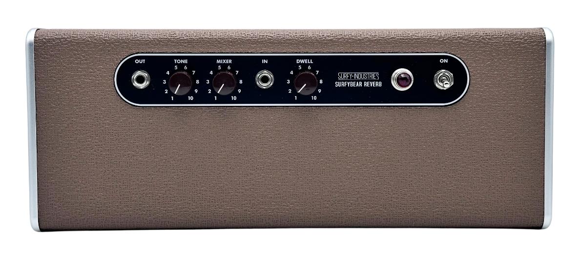 Surfy Industries SurfyBear Reverb Pedal Classic Brown with SurfyPan Extra - SurfyBear_Classic V3_Brown_Front-hero.jpg