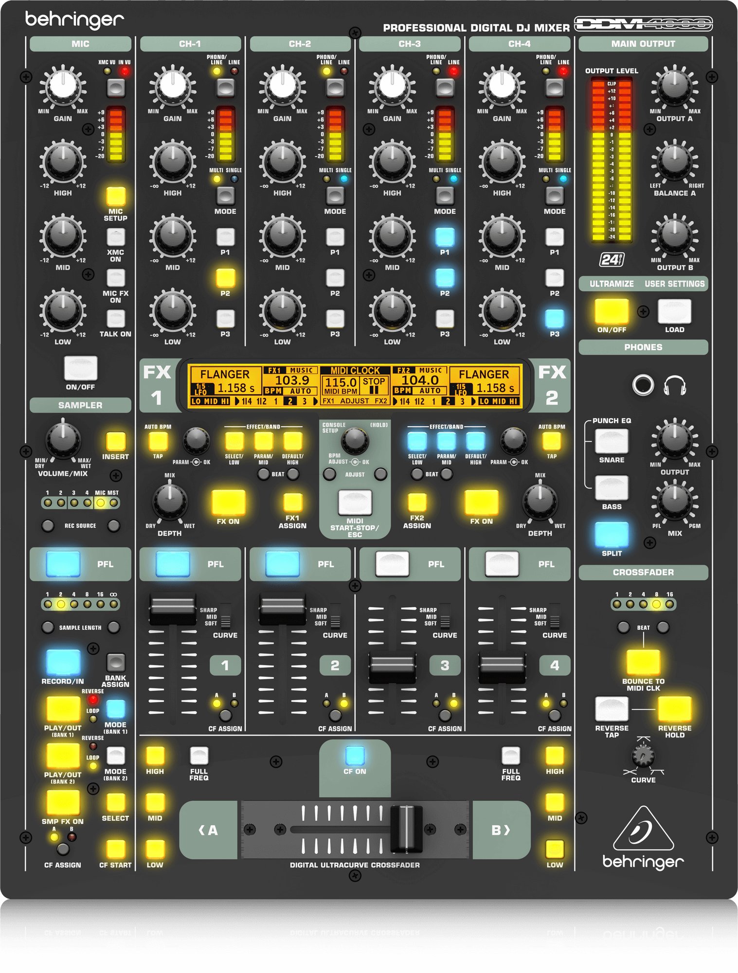 Behringer DDM4000 5-Channel Digital DJ Mixer - Andertons Music Co.