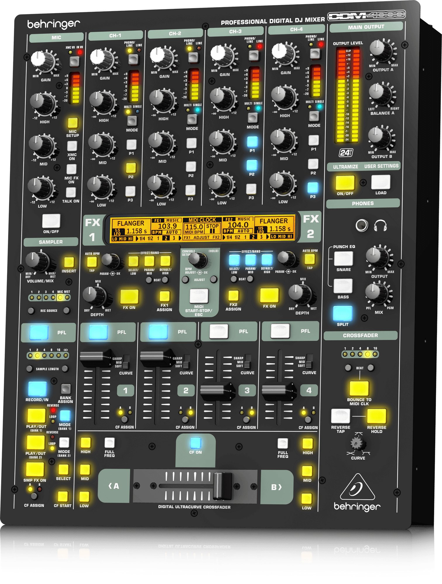 behringer DDM4000 デジタルDJミキサー Behringer DDM4000 5-Channel Digital DJ Mixer - Andertons Music Co.