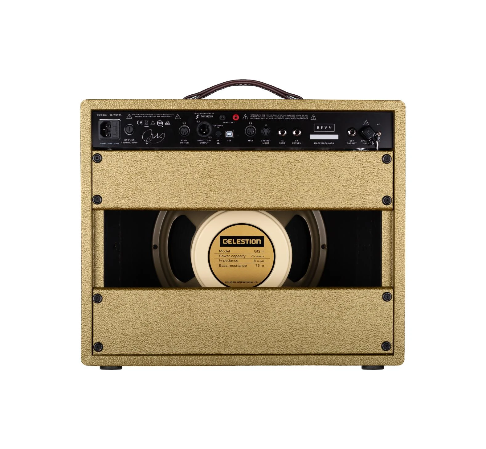 Revv Amplification D25 Joey Landreth Edition in Gold  - REVV - Joey Landreth - D25 - Gold - Back.jpg