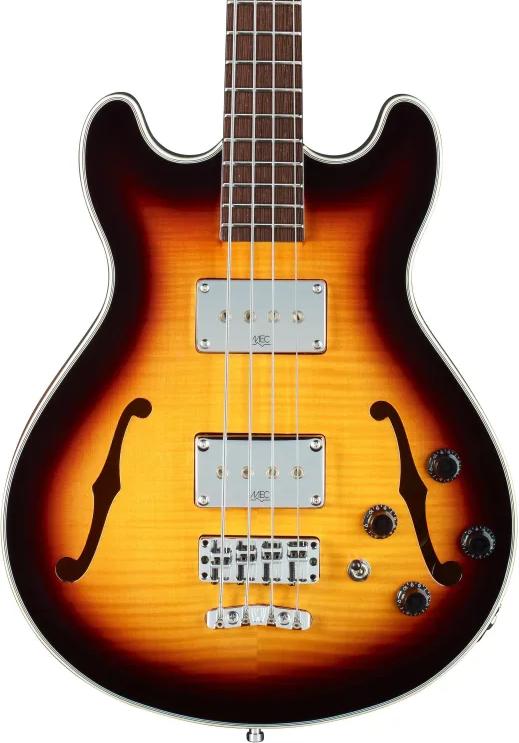 Warwick RockBass Guitar Star Bass Guitar Flame Maple 4 in Vintage Sunburst Transparent  - warwick rockbass star bass sunburst cropped.jpg