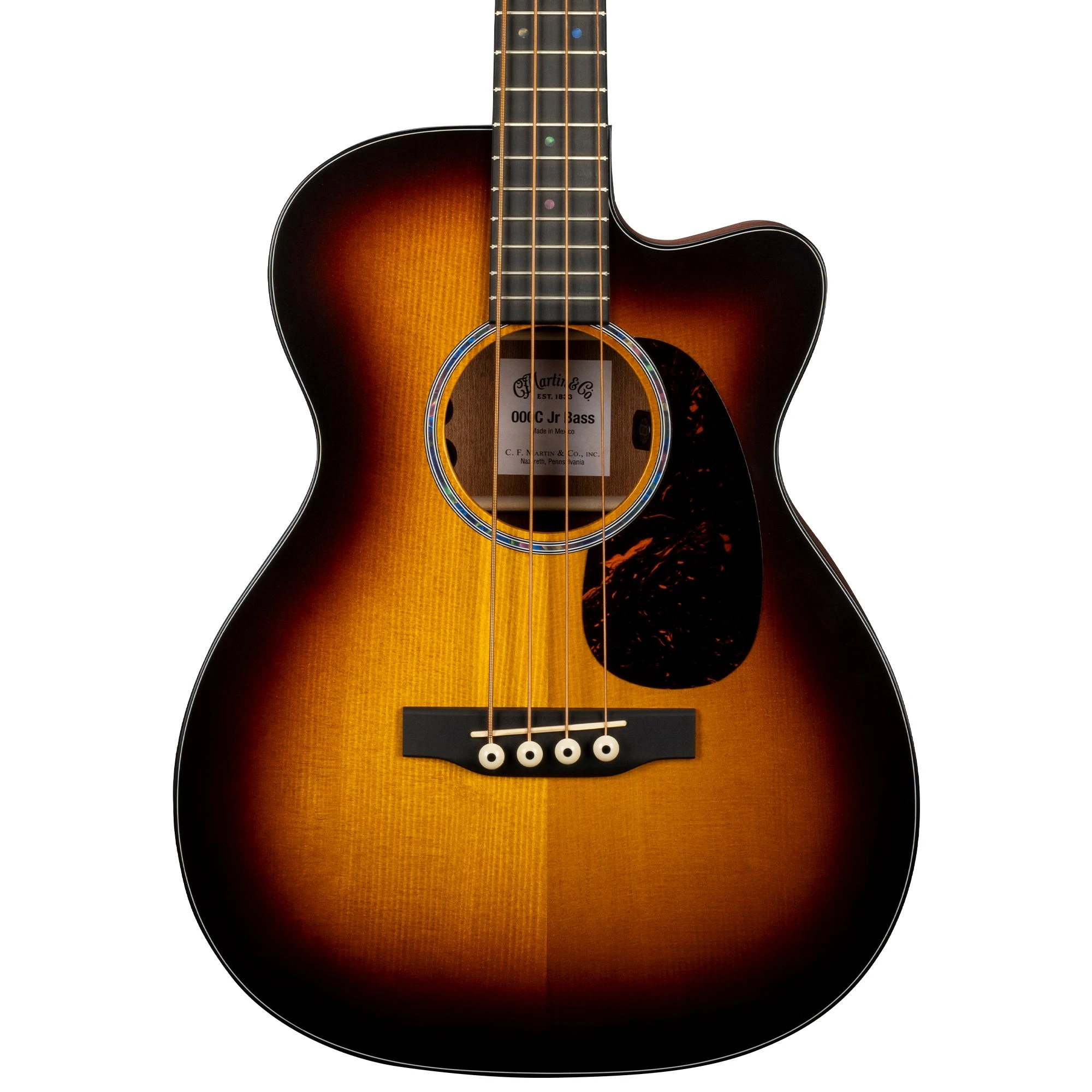 Martin Junior Series 000C Jr E Electro Acoustic Bass in Burst  - 000C Jr E Bass Burst_Frontal-Cropped.jpg