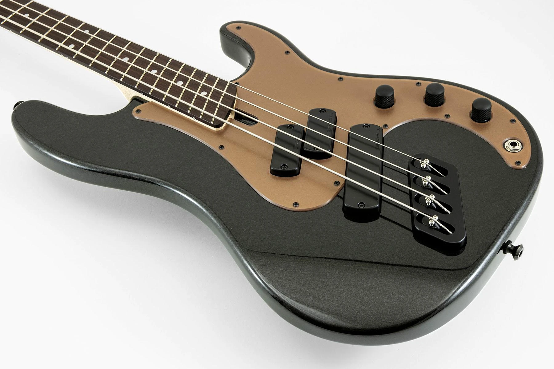 Dingwall SP-1 4-String Bass Guitar in Metallic Black, Rosewood Fretboard - SP1 Gloss Metallic Black w-Matte Cocoa Gold PG 4-String (Shot 2-3).jpg