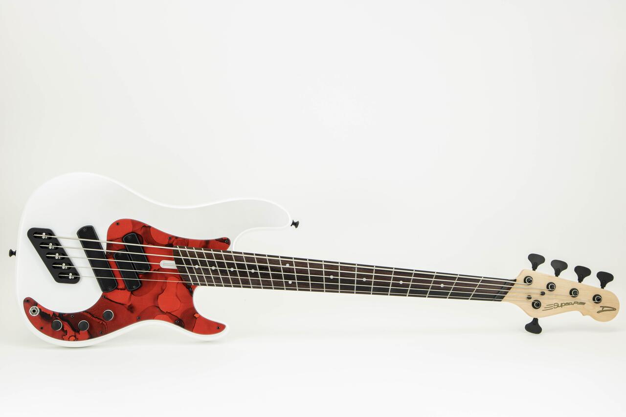 Dingwall SP-1 5-String Bass Guitar in Ducatti White, Rosewood Fretboard - SP1 Matte Ducati Pearl White w-Pablo PG 5-String (Shot 1-3).jpg