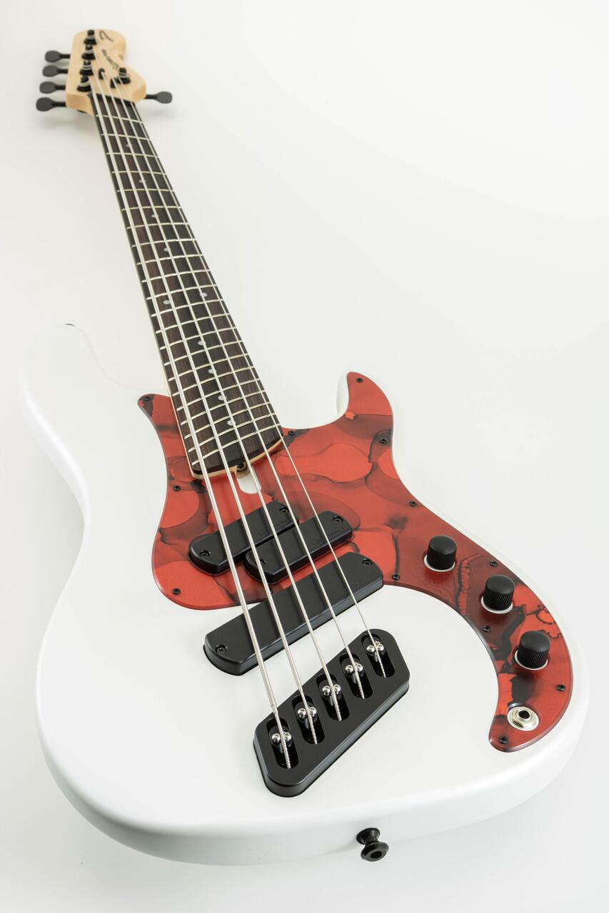 Dingwall SP-1 5-String Bass Guitar in Ducatti White, Rosewood Fretboard - SP1 Matte Ducati Pearl White w-Pablo PG 5-String (Shot 3-3).jpg