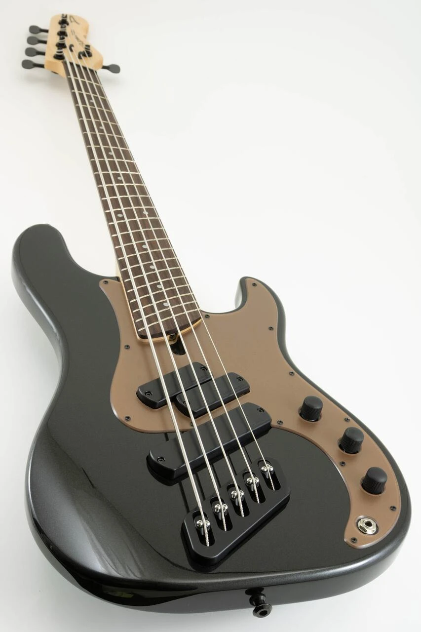 Dingwall SP-1 5-String Bass Guitar in Metallic Black, Rosewood Fretboard - SP1 Gloss Metallic Black w-Matte Cocoa Gold PG 5-String (Shot 3-3).jpg