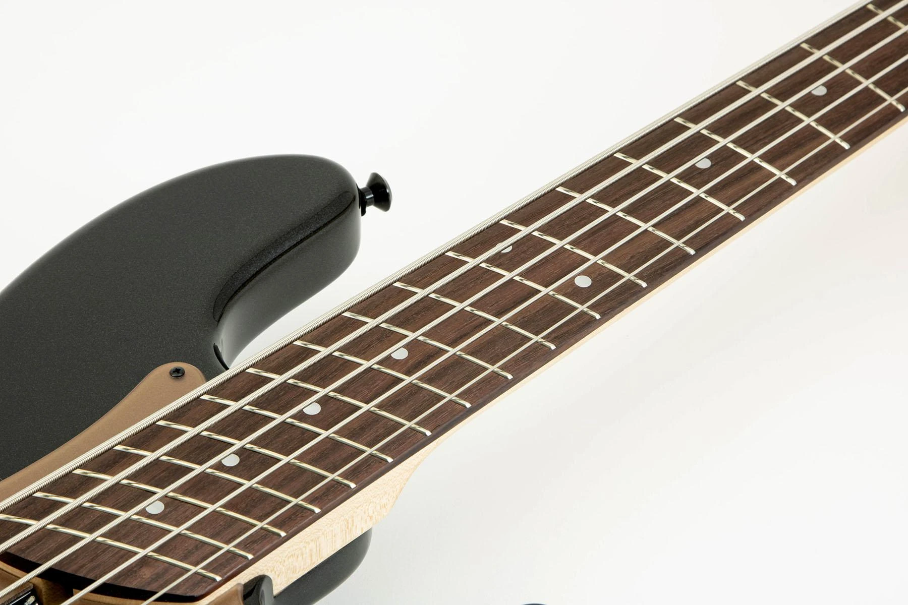 Dingwall SP-1 5-String Bass Guitar in Metallic Black, Rosewood Fretboard - SP1 Gloss Metallic Black w-Matte Cocoa Gold PG 5-String (Shot 6-7).jpg