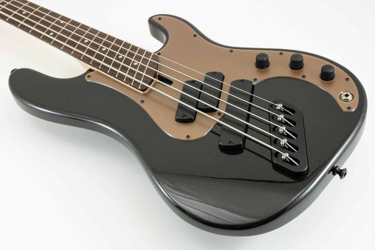 Dingwall SP-1 5-String Bass Guitar in Metallic Black, Rosewood Fretboard - SP1 Gloss Metallic Black w-Matte Cocoa Gold PG 5-String (Shot 2-3).jpg