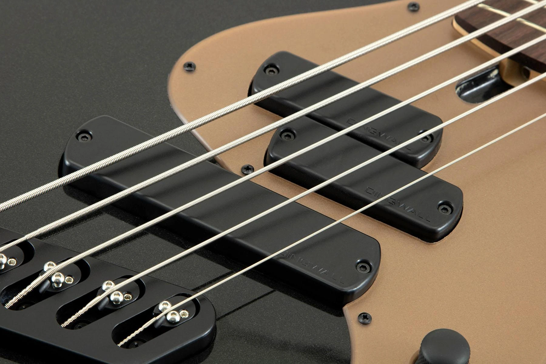 Dingwall SP-1 5-String Bass Guitar in Metallic Black, Rosewood Fretboard - SP1 Gloss Metallic Black w-Matte Cocoa Gold PG 5-String (Shot 5-7).jpg