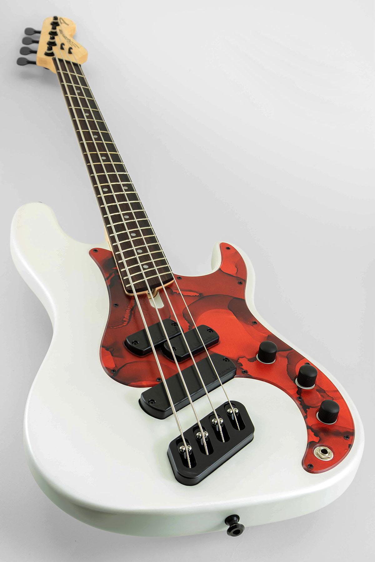Dingwall SP-1 4-String Bass Guitar in Ducatti White, Rosewood Fretboard - SP1 Matte Ducati Pearl White w-Pablo PG 4-String (Shot 3-3).jpg