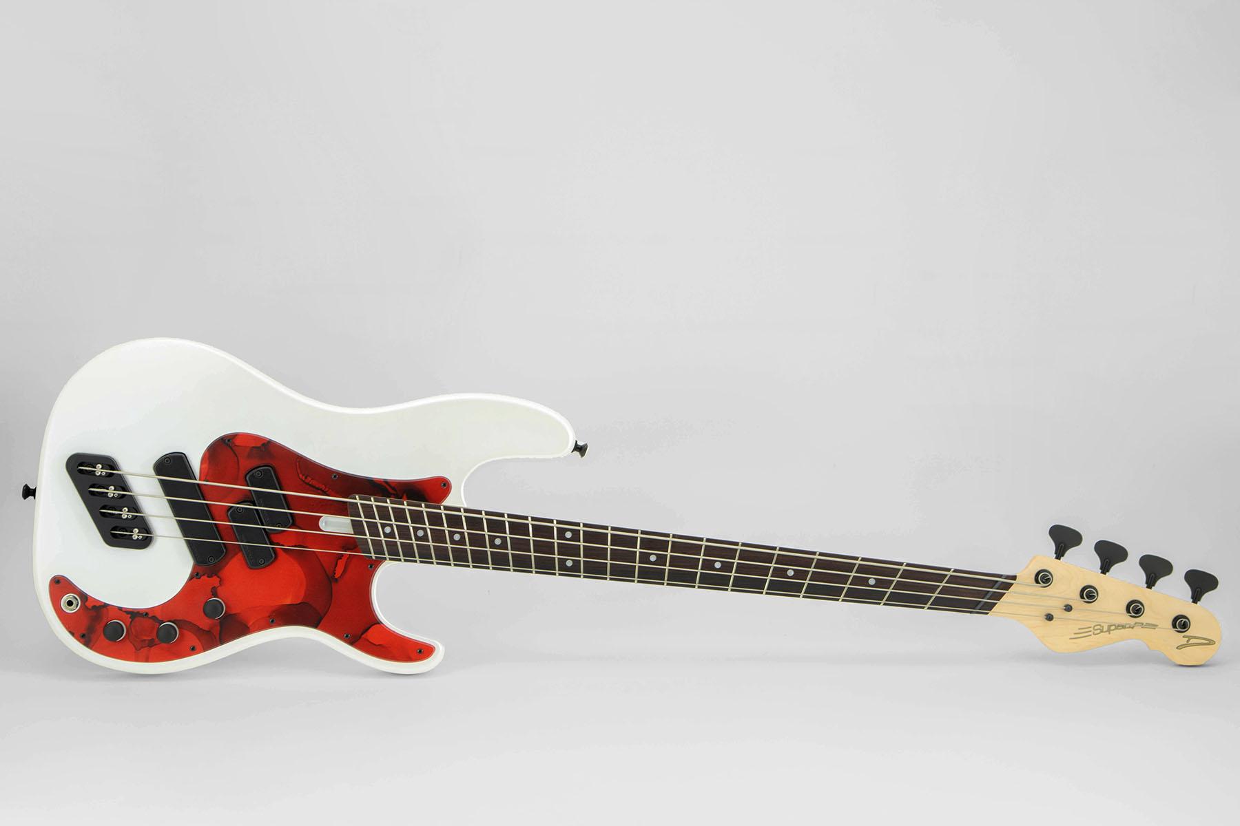Dingwall SP-1 4-String Bass Guitar in Ducatti White, Rosewood Fretboard - SP1 Matte Ducati Pearl White w-Pablo PG 4-String (Shot 1-3).jpg